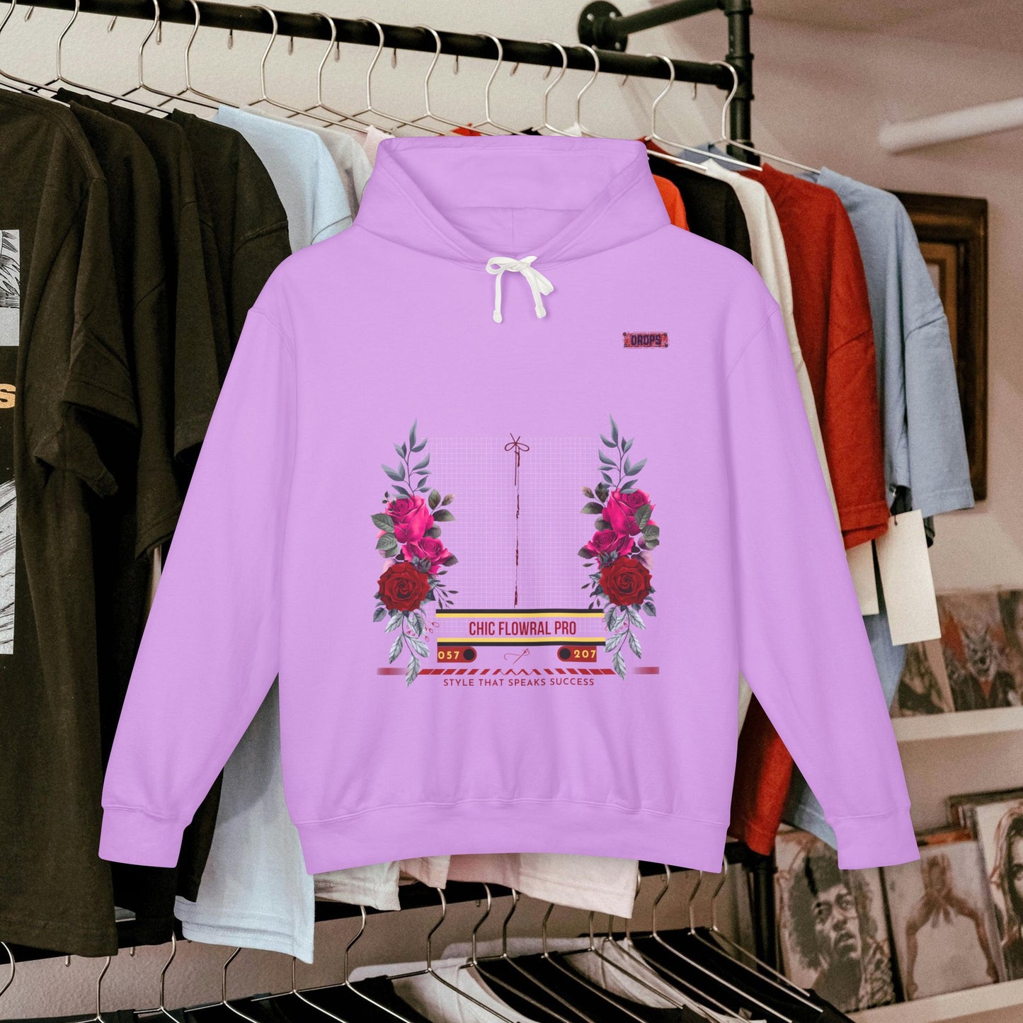 Lightweight Hooded Sweatshirt_ Series UWD 053_ Limited Edition Floral Streetwear by WesternWaves: