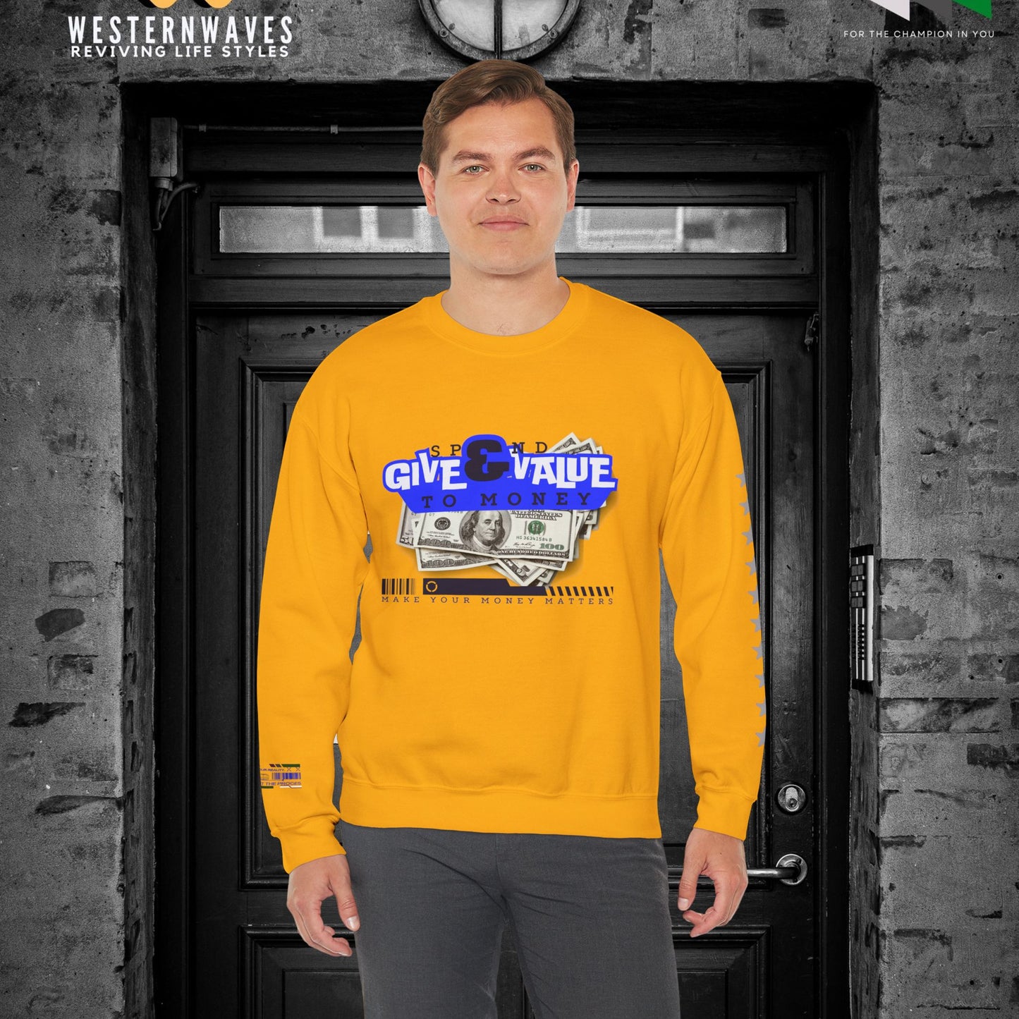 Unisex Heavy Blend™ Crewneck Sweatshirt_ N3+ Series UHBCSS PT2WW036_ Limited Edition Pure Luxury By WesternWaves: