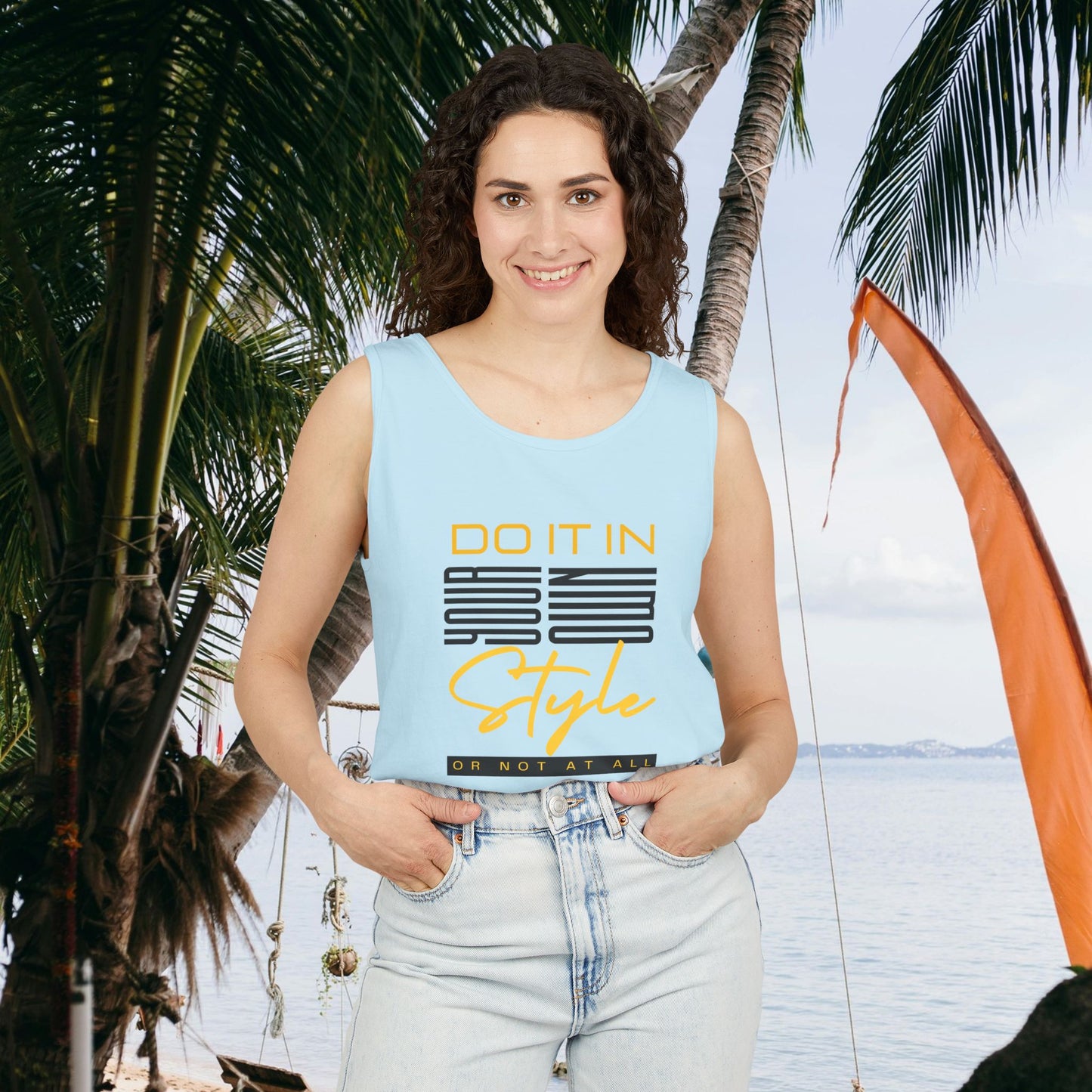 Unisex Garment-Dyed Tank Top_ N2+ Series USGDTT PT2WW015_ Limited Edition Comfort & Style by WesternWaves: