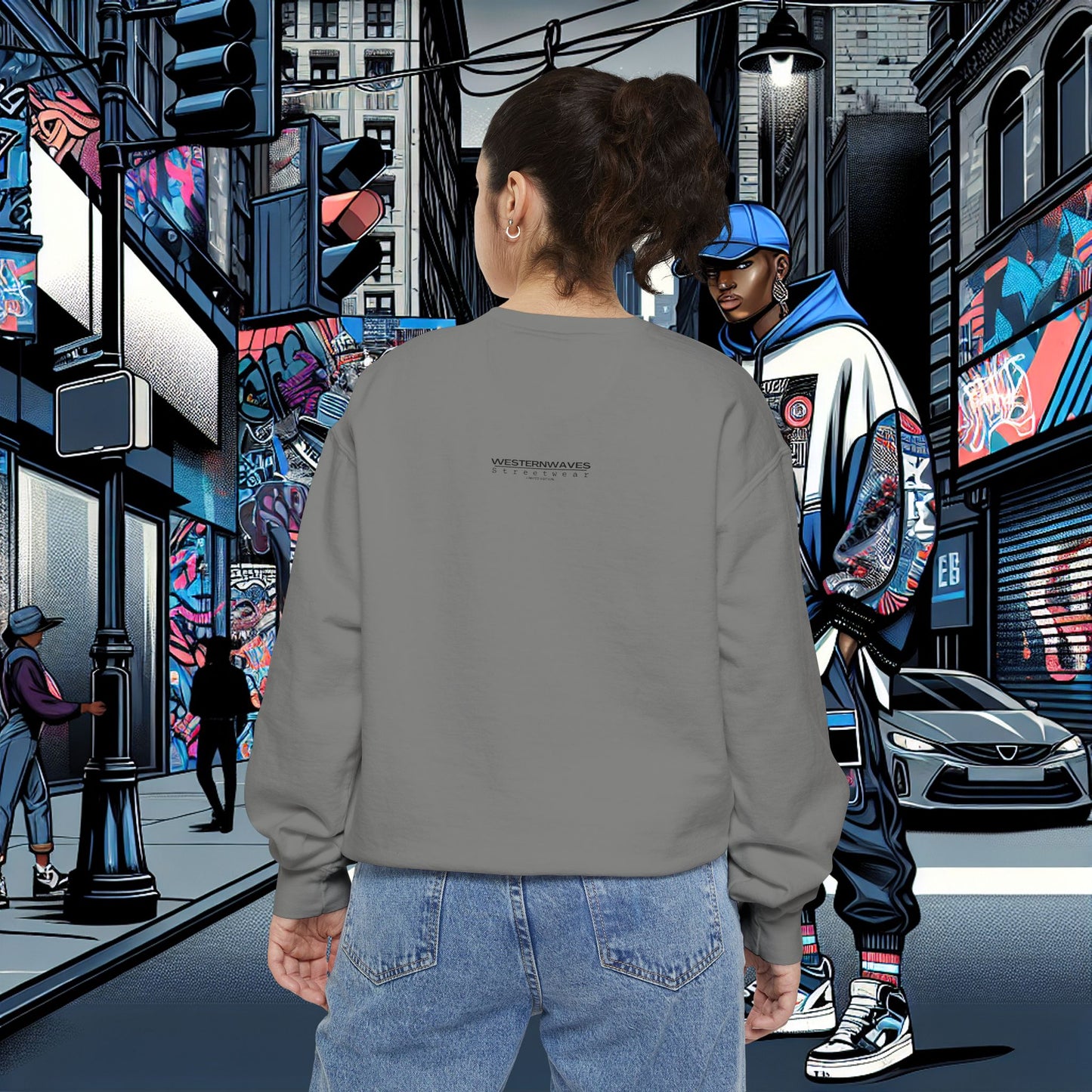 Unisex Garment-Dyed Sweatshirt_ N8+ Series SPW USMWSSFCNSS PT2WW001_ Limited Edition by WesternWaves: