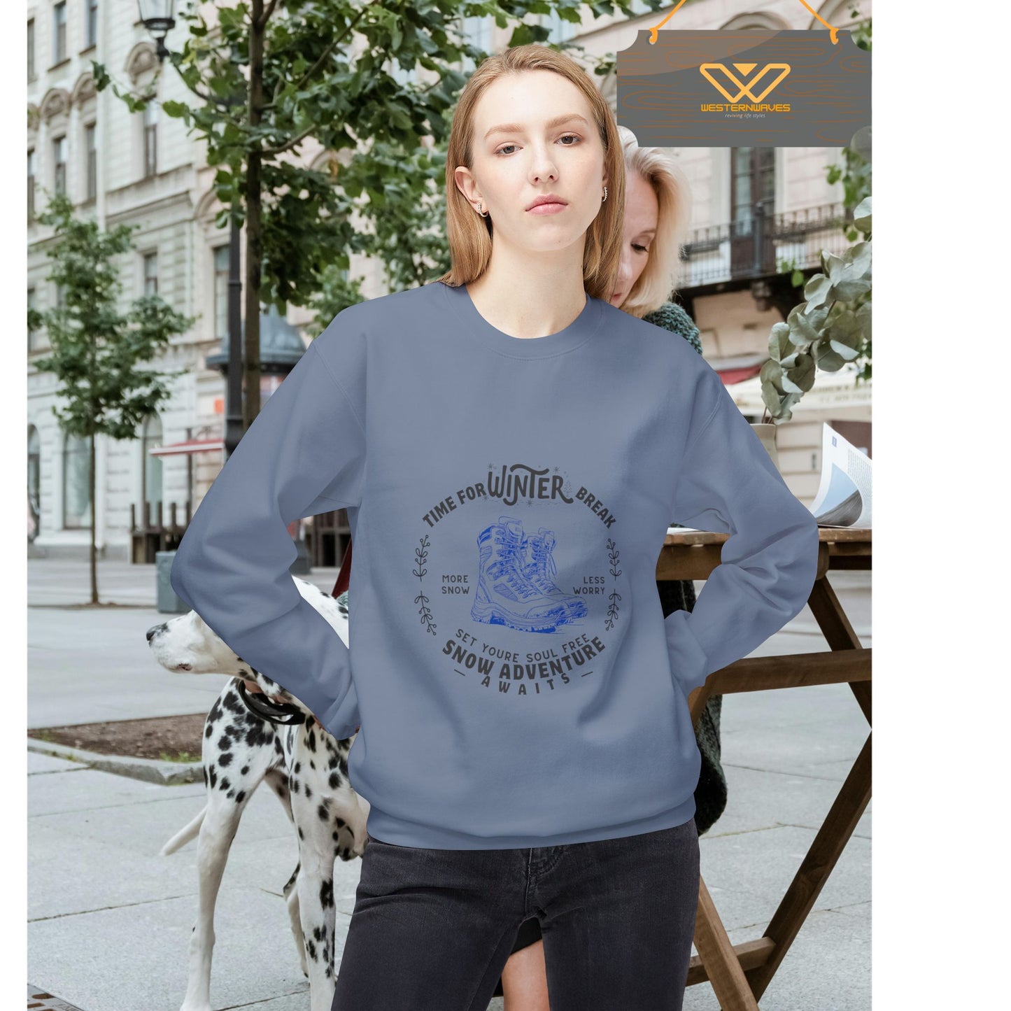 Unisex Midweight Softstyle Fleece Crewneck Sweatshirt_ N3+ Series USMWSSFCNSS PT2WW002_ Limited Edition Stylish Eco-conscious Raw Classic by WesternWaves: