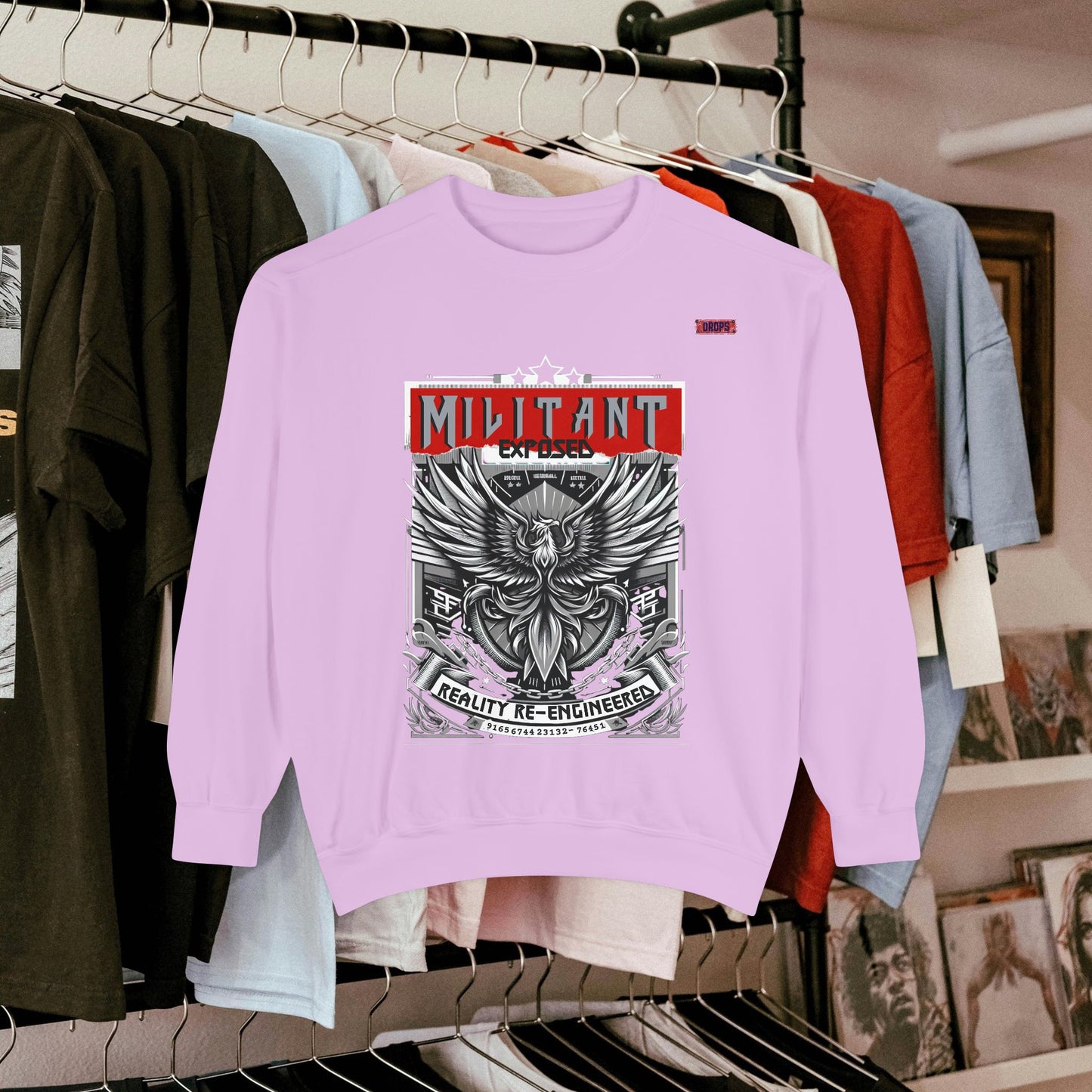 Unisex Garment-Dyed Sweatshirt_ N8+ Series SPW USMWSSFCNSS PT2WW001_ Limited Edition by WesternWaves: