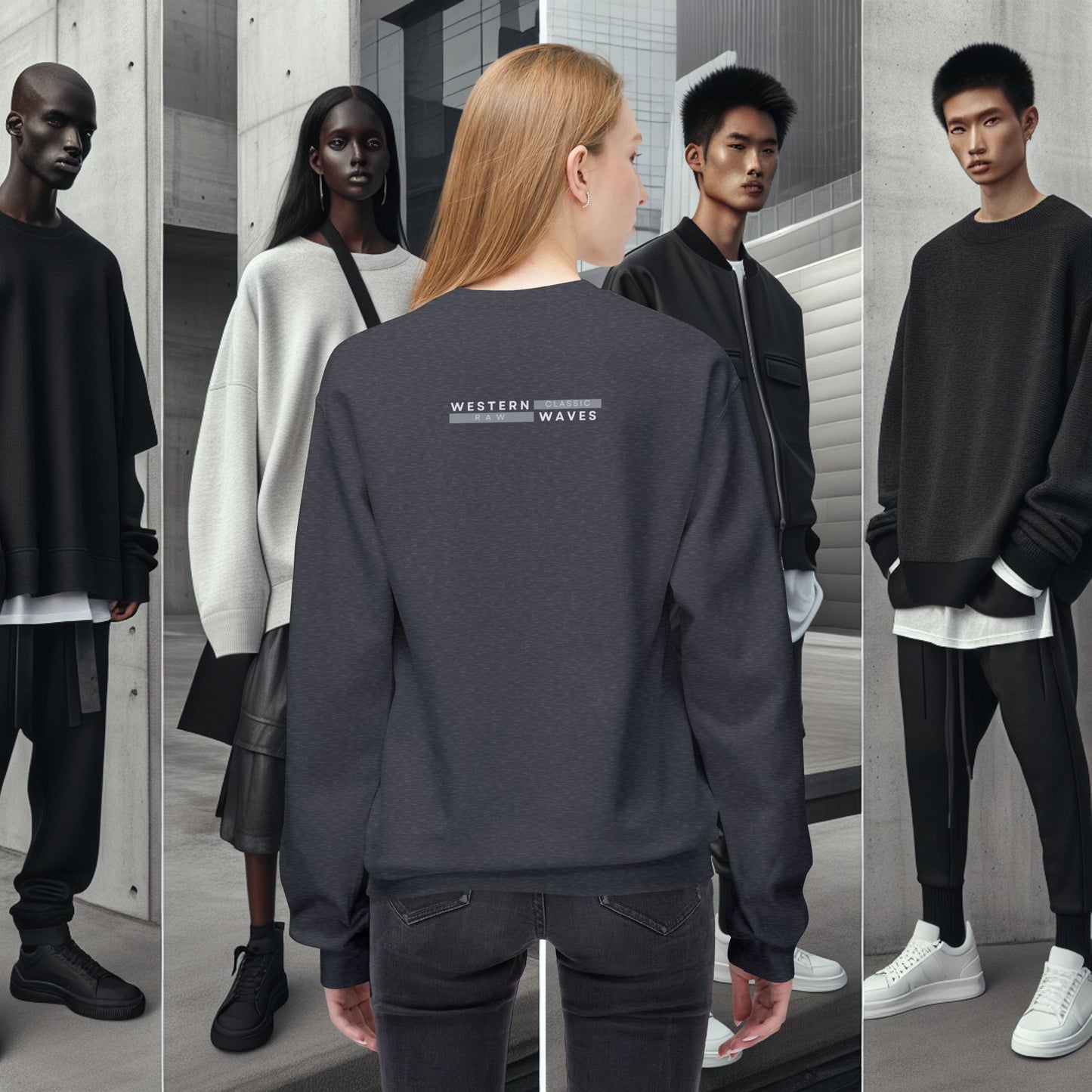 Urban Nomad Fleece Crewneck Sweatshirt_ UWD 0027_ | Cozy Streetwear Style, Perfect for Travel, Gifts, Fall & Winter Layers, Graphic Pullover