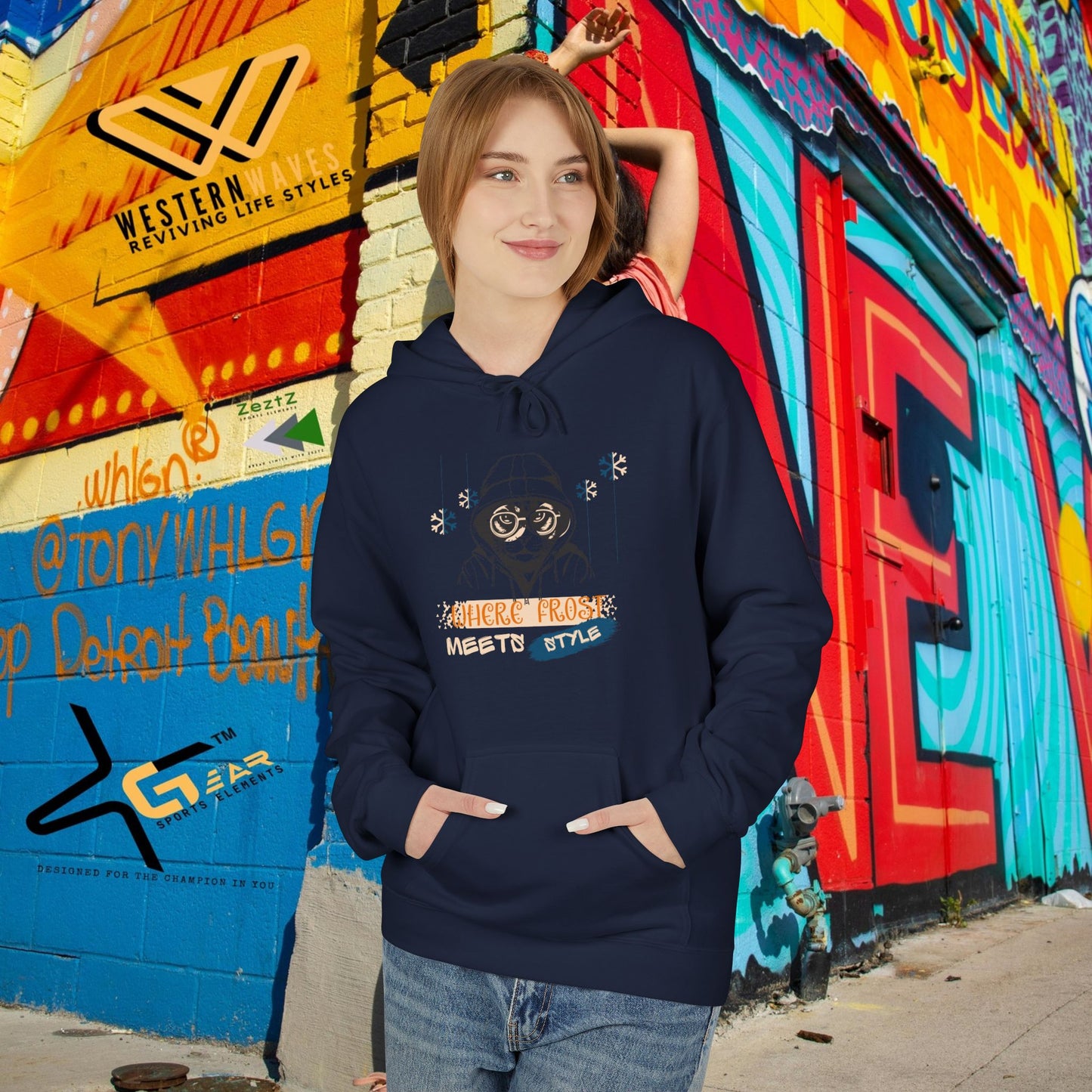 Unisex Midweight Softstyle Fleece Hoodie_ N3+ Series USMWSSFH PT2WW002_ Limited Edition Luxuriously Soft 100% Cotton Face by WesternWaves: