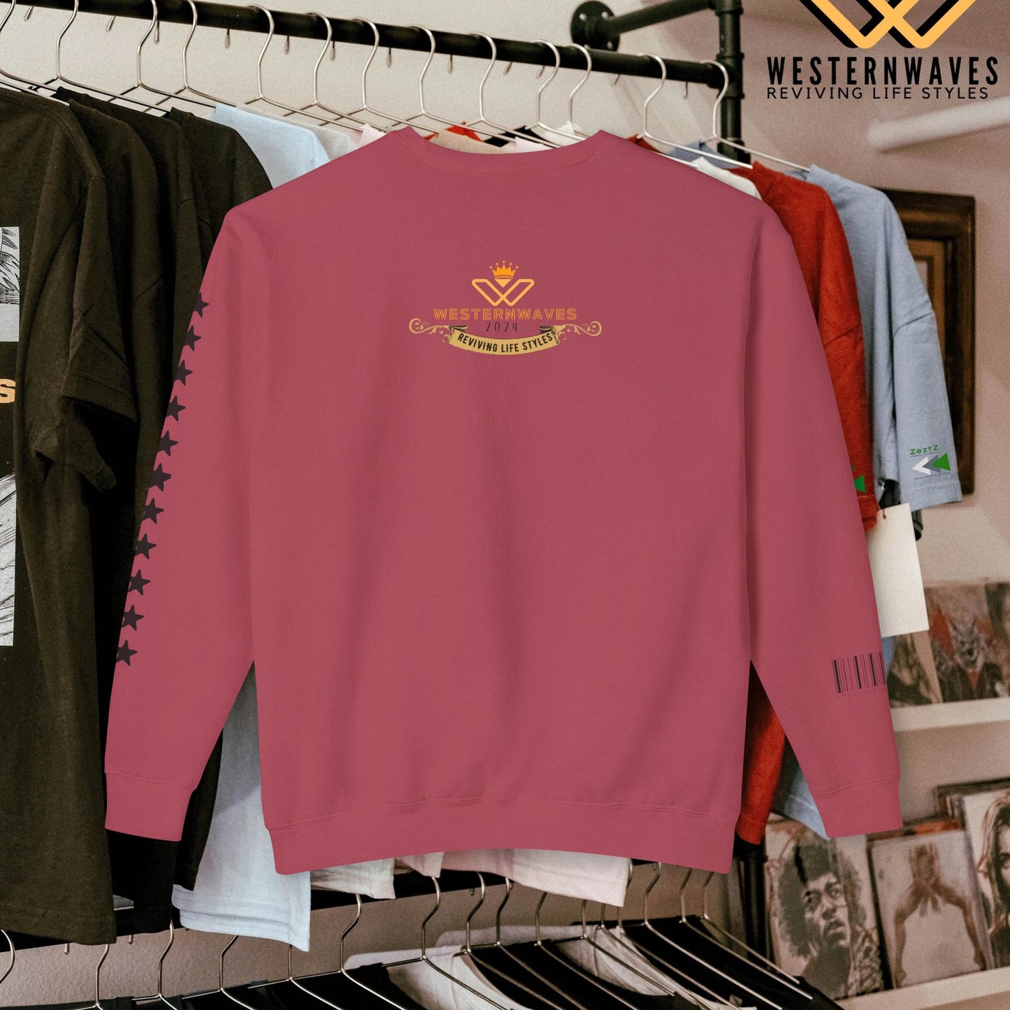 Unisex Lightweight Crewneck Sweatshirt_ N3+ Series ULWCSS PT2WW013_ Limited Edition Conscious Fashion Collaboration by WesternWaves: