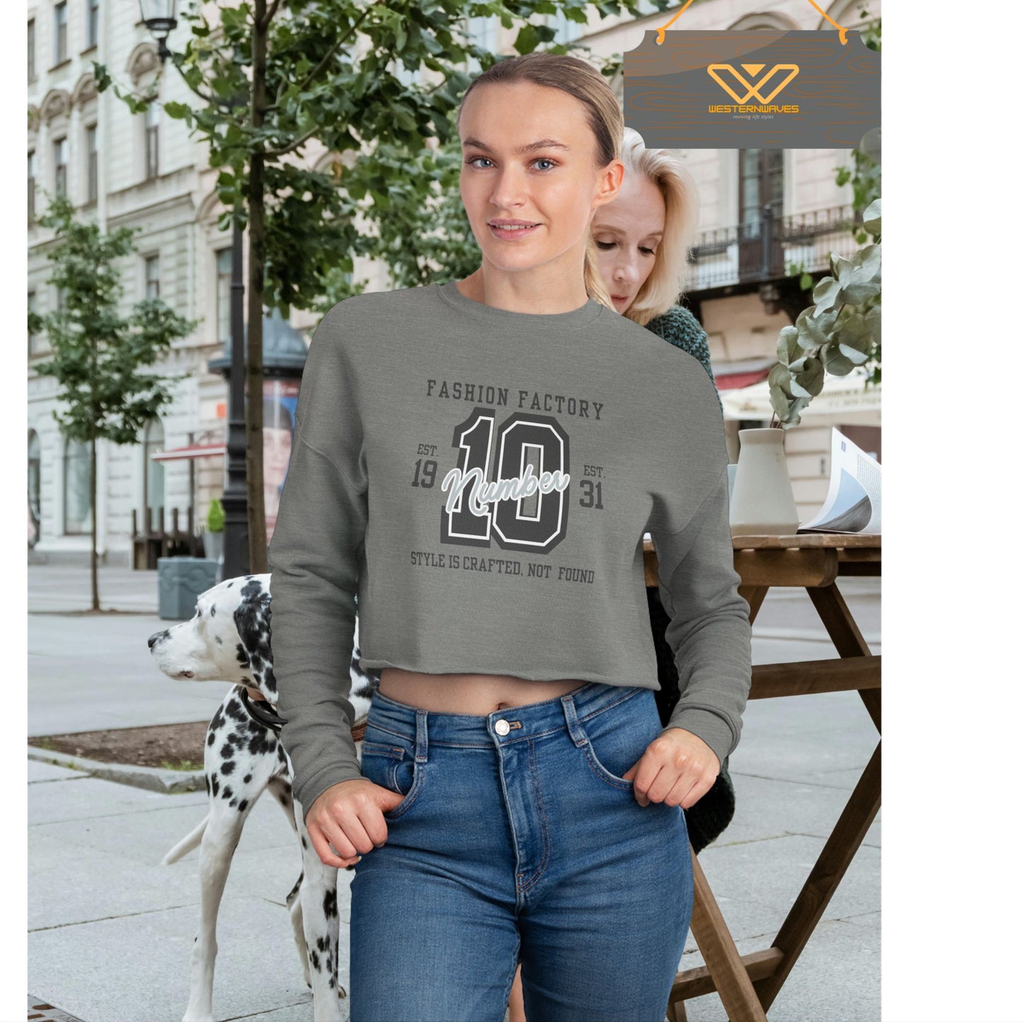 Women's Cropped Sweatshirt_ N3+ Series WCSS PT2WW004_ Limited Edition Utmost Comfort by WesternWaves: