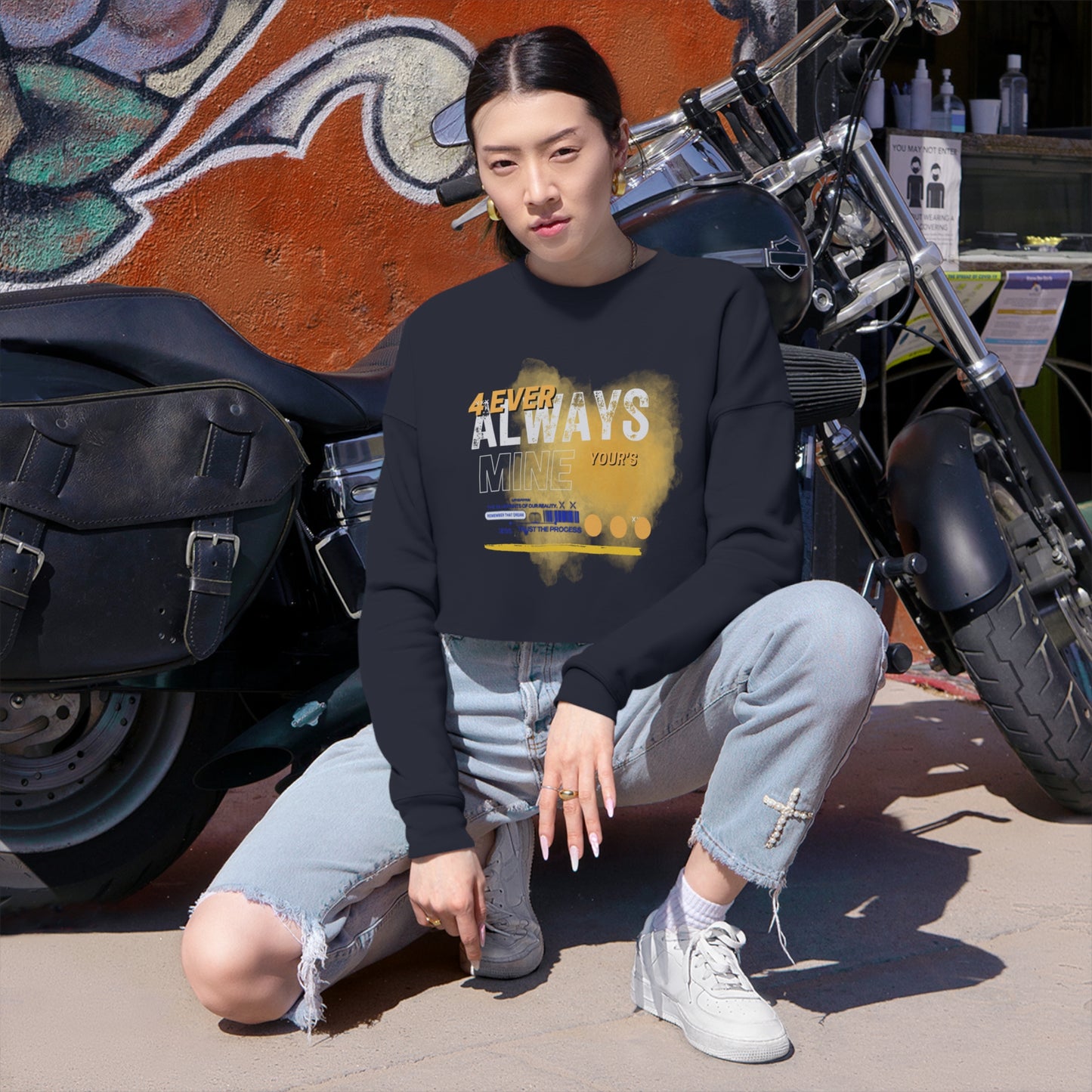 Women's Cropped Sweatshirt_ N+ Series TSWCSS PT2WW002 - Limited Edition Trendsetter by WesternWaves:
