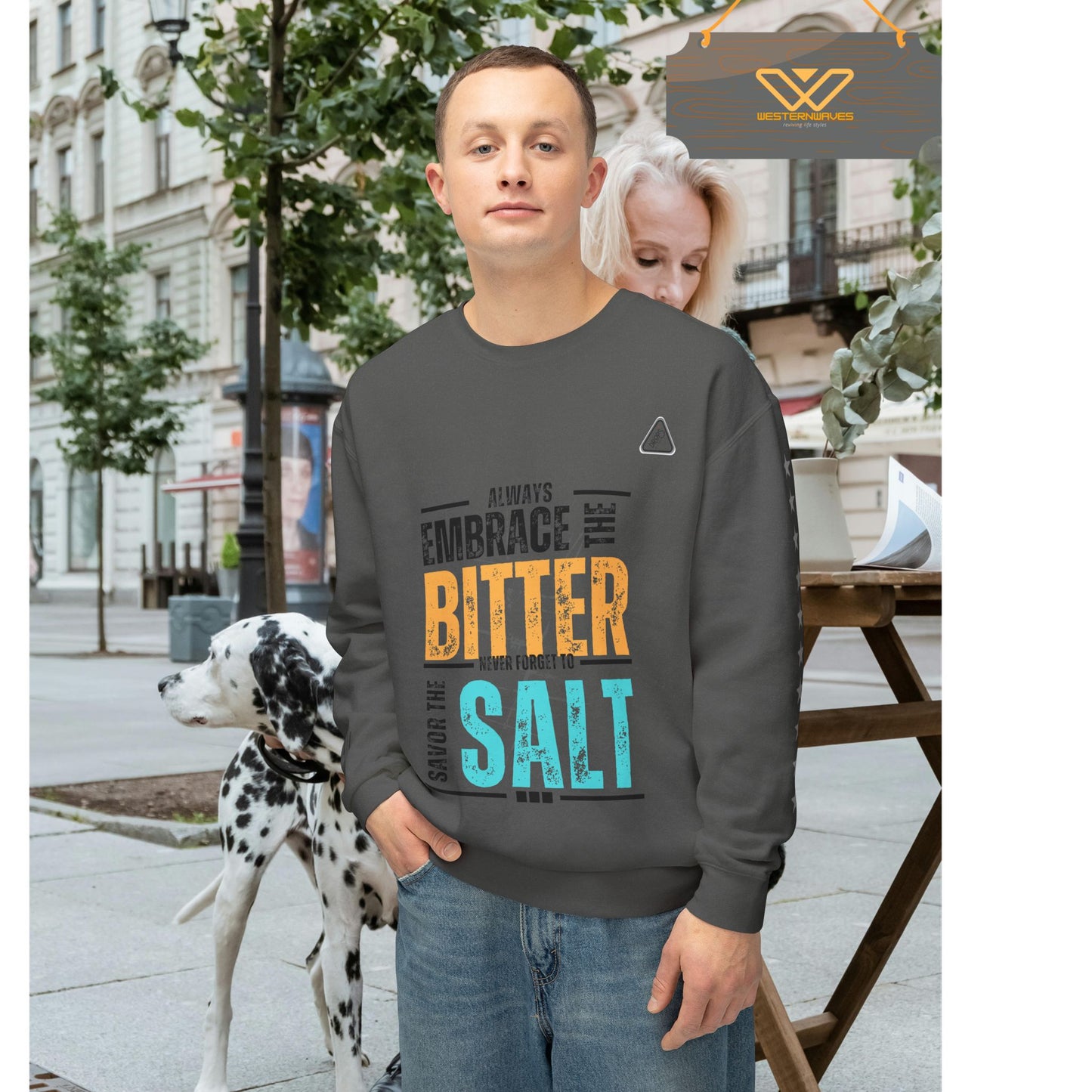 Unisex Lightweight Crewneck Sweatshirt_ N2 Series ULWCSS PT2WW005_Limited Edition Unparalleled Quality by WesternWaves: