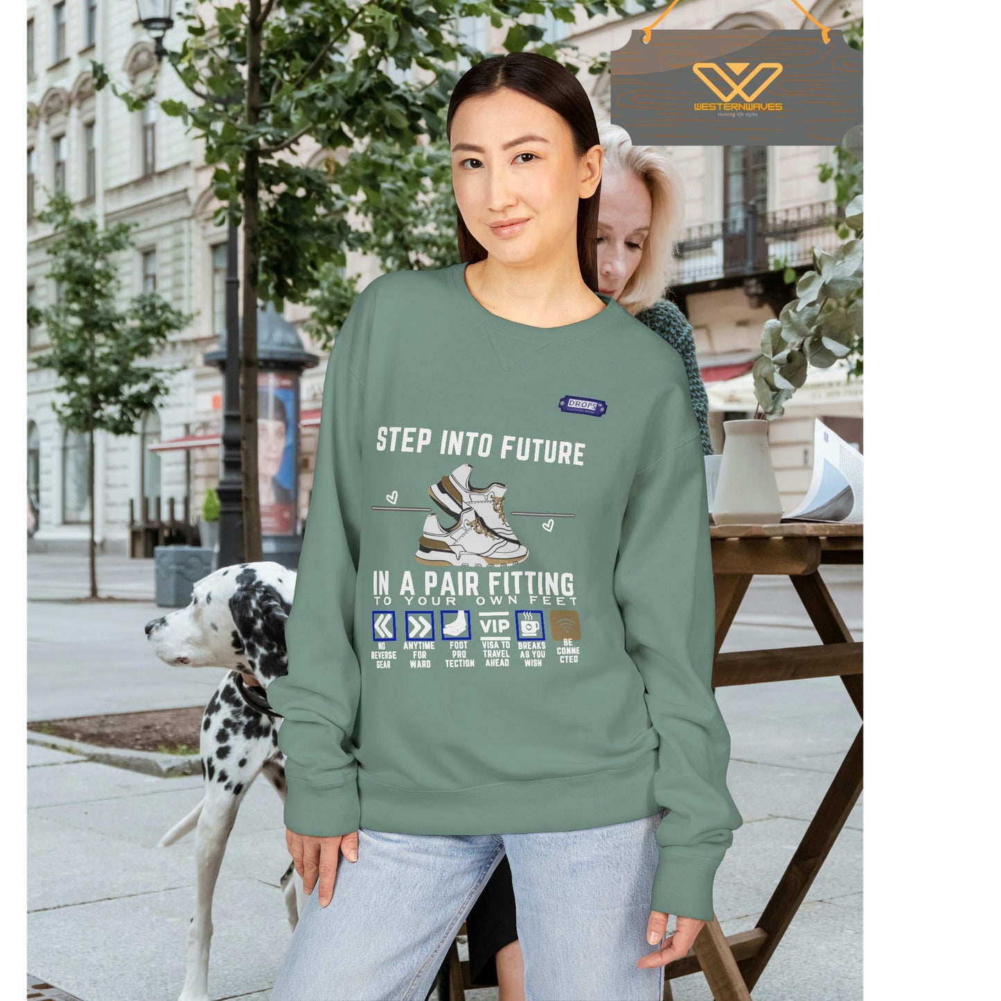 Unisex ComfortWash® Garment Dyed Crewneck Sweatshirt_ N7* Series USCGDCNSS PT2WW001_ Limited Edition Comfort & Retro Flair by WesternWaves: