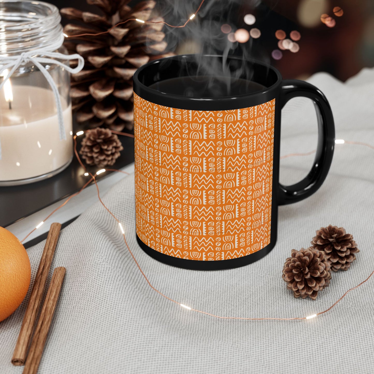 Black Mug (11oz, 15oz)_ N+ Series CBM PT2WW004_ Limited Edition Black Ceramic Mug by WesternWaves