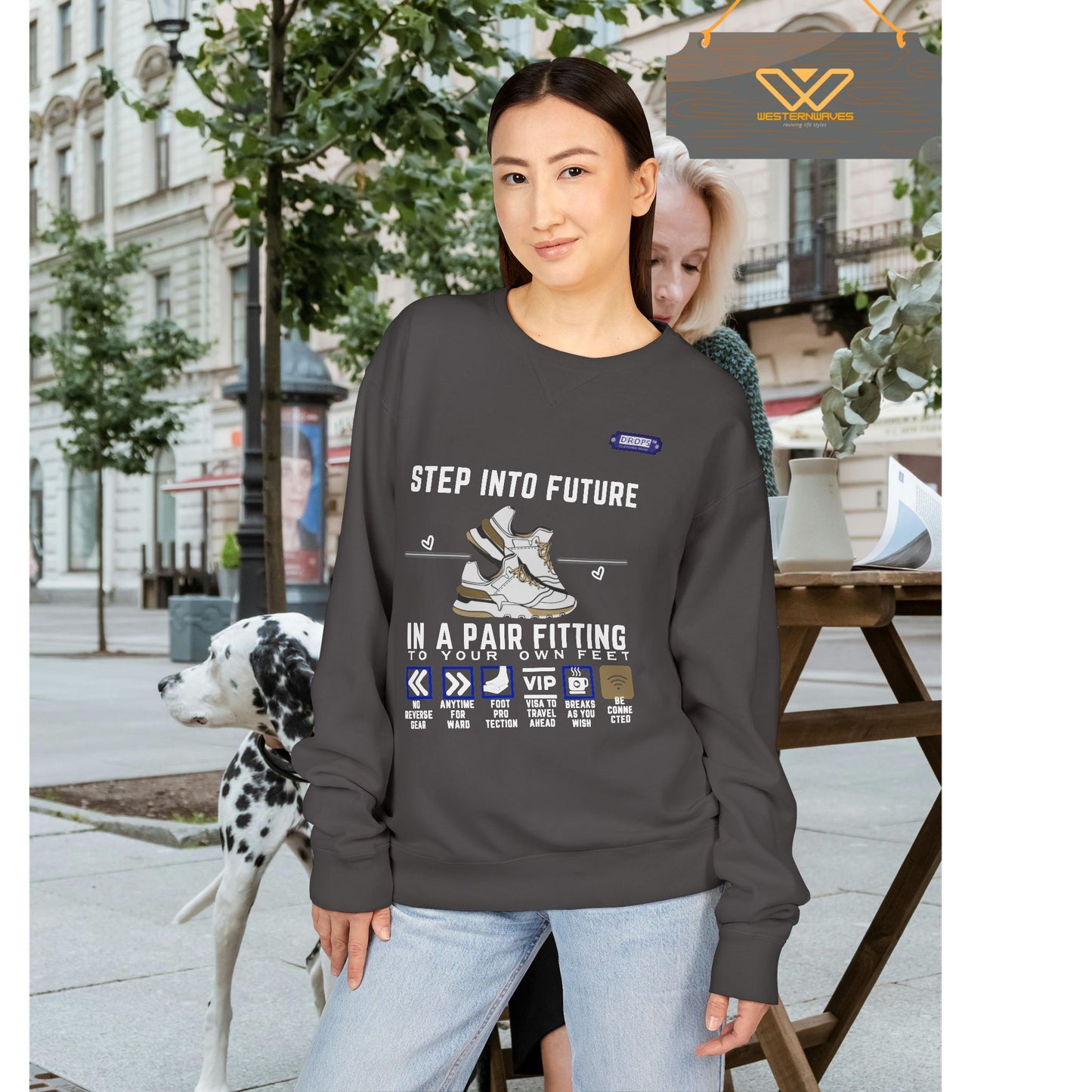Unisex ComfortWash® Garment Dyed Crewneck Sweatshirt_ N7* Series USCGDCNSS PT2WW001_ Limited Edition Comfort & Retro Flair by WesternWaves: