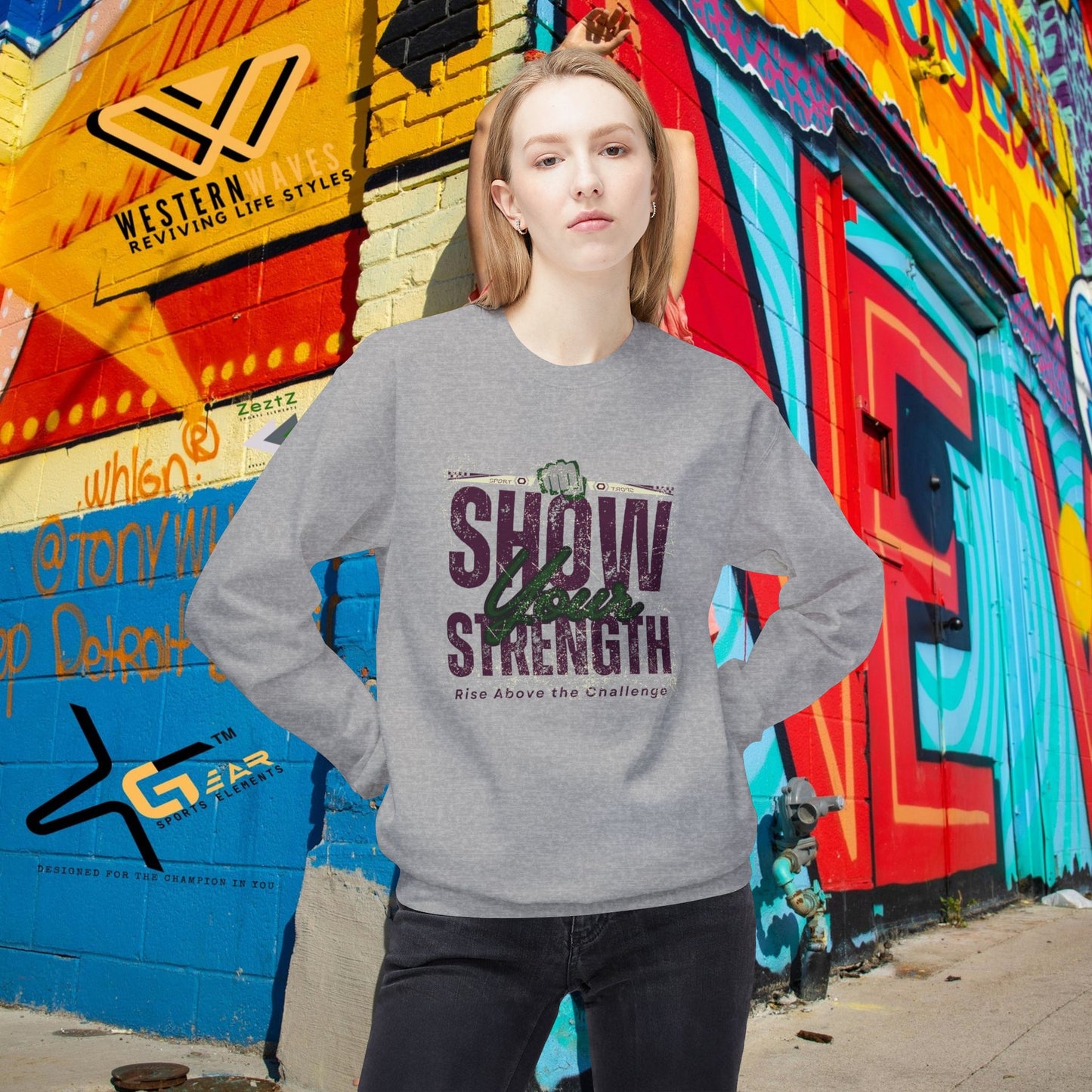 Unisex Midweight Softstyle Fleece Crewneck Sweatshirt_ N2+ Series USMWSSFCNSS PT2WW010_ Limited Edition Stylish Eco-conscious Raw Classic by WesternWaves: