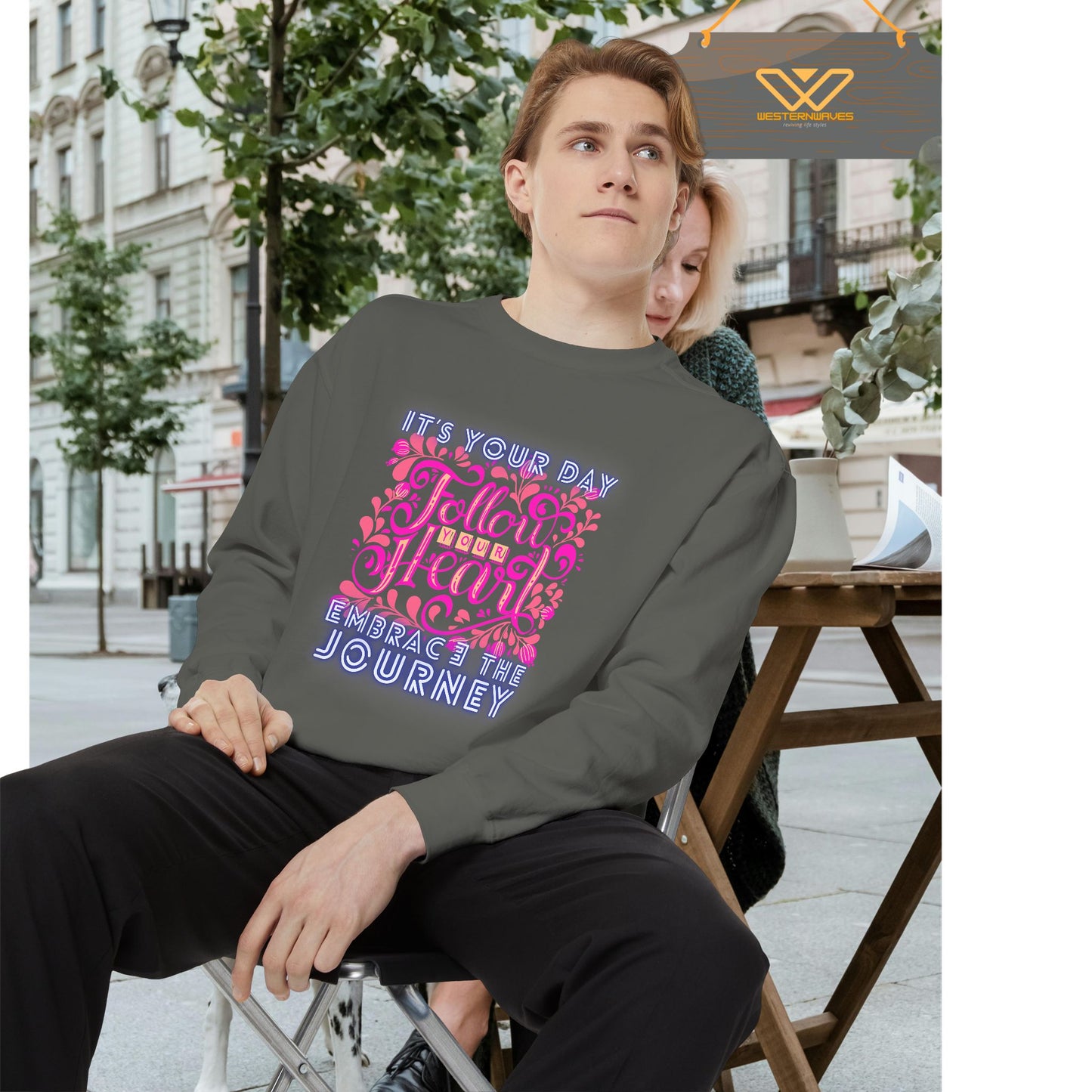 Unisex Garment-Dyed Sweatshirt_ N3+ Series UGDSS PT2WW001_ WesternWaves Limited Edition:
