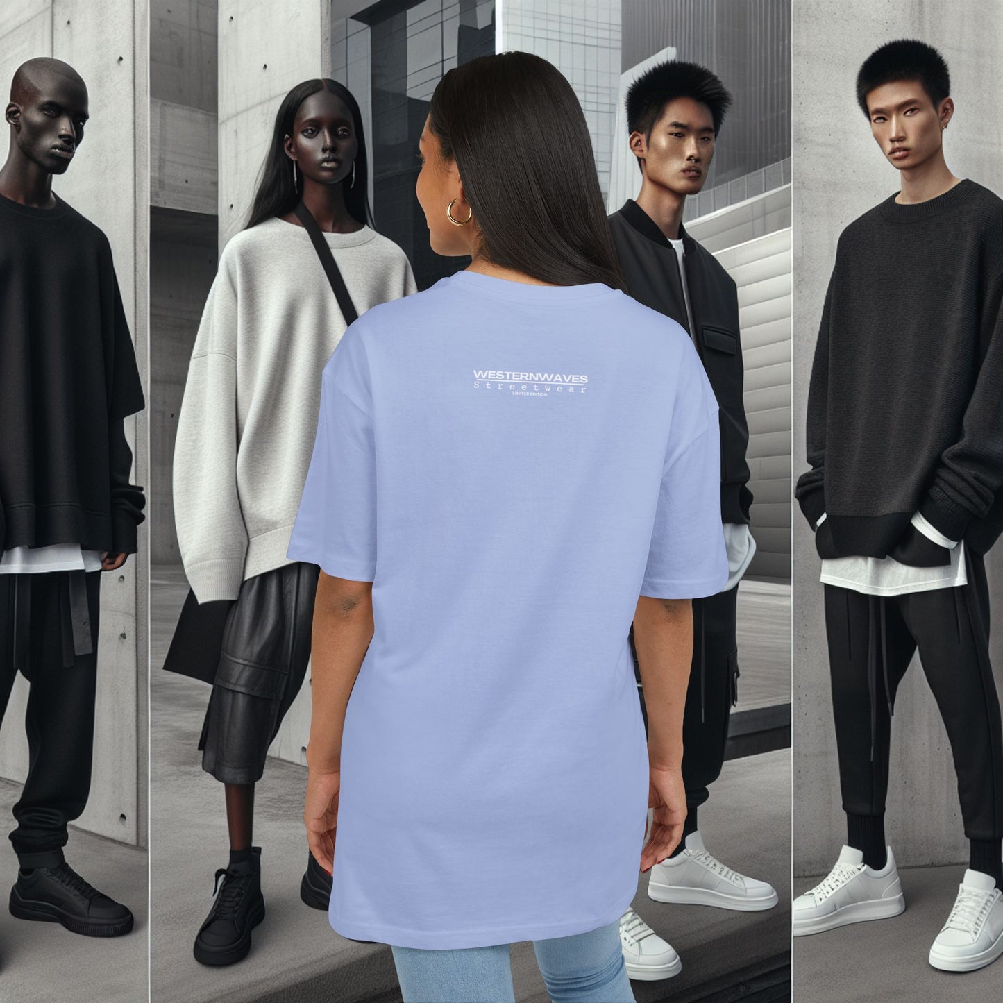 Unisex Heavy Oversize Tee_ N8+ Series USHOSTEE_ PT2WW002_ Limited Edition Urban Fashion Tee by WesternWaves: