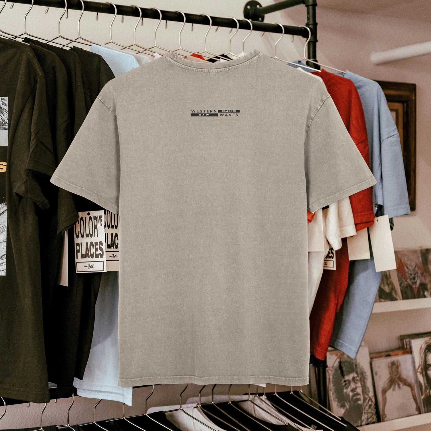 Men's Acid Washed Heavy Oversize Tee_ N3+ Series MAWHOSIZEDTEE PT2WW001_ Limited Edition Irresistible Cool Stuff by WesternWaves: