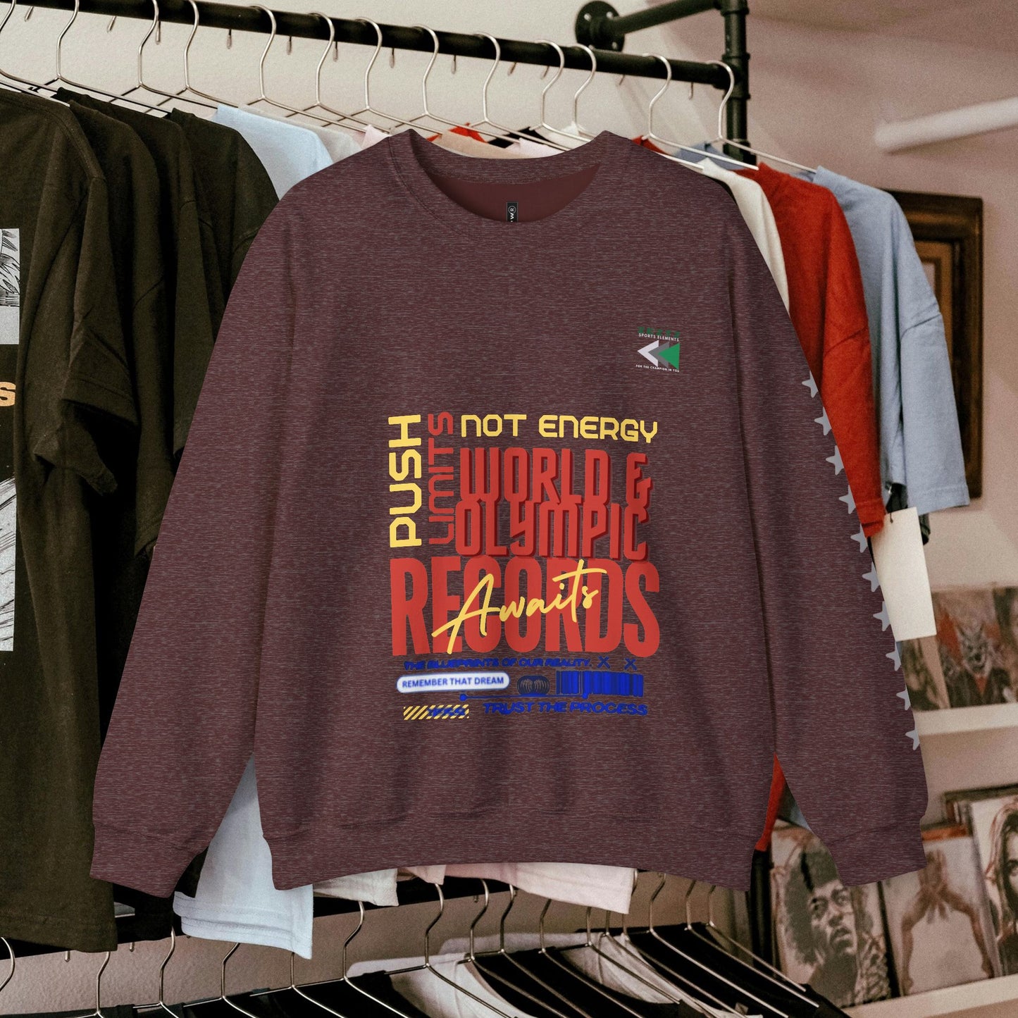 Unisex Heavy Blend™ Crewneck Sweatshirt_ N2 Sports Series UHBCSS PT2WW006_ Limited Edition ‘Zeztz’ Brand Sports Elements by WesternWaves: