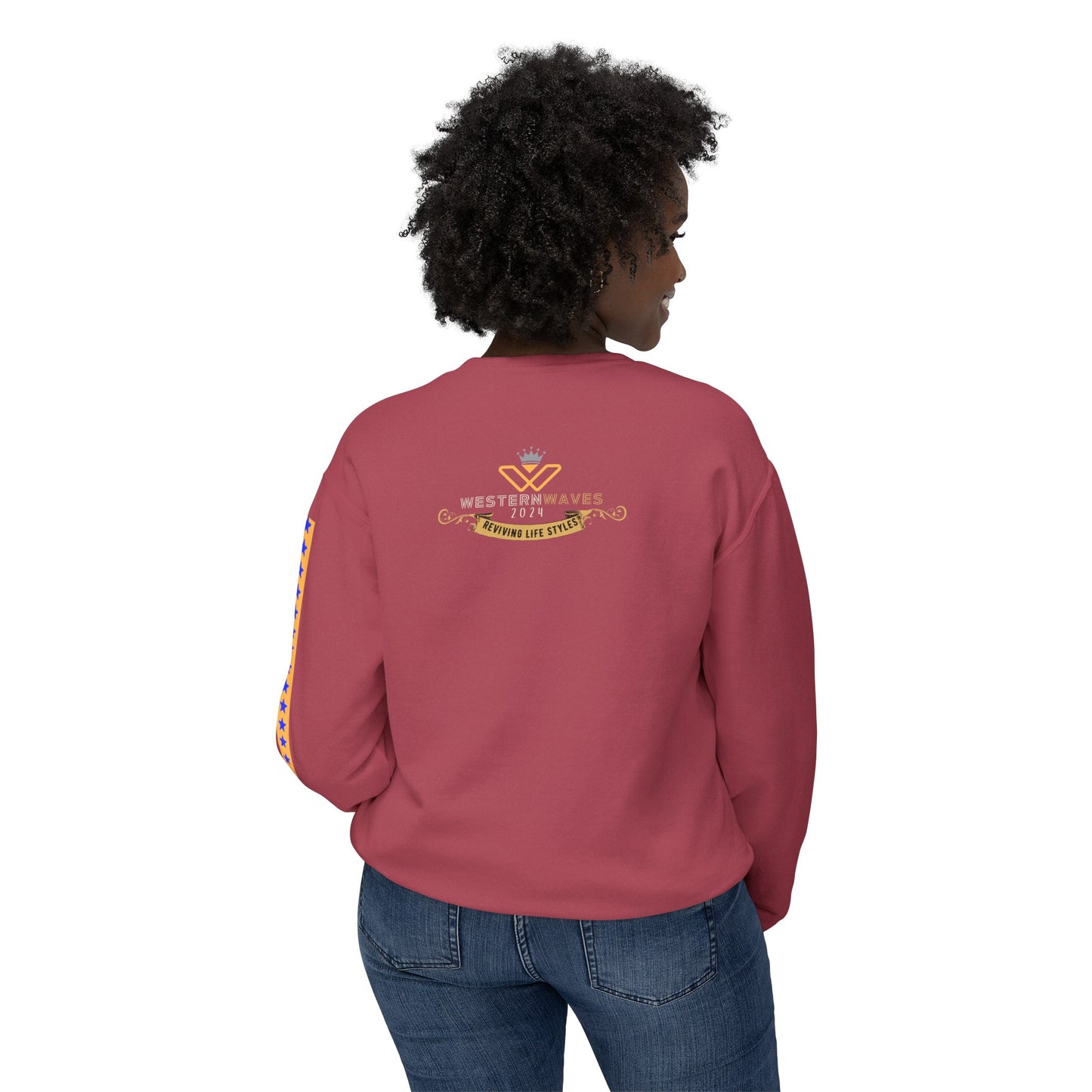Unisex Lightweight Crewneck Sweatshirt_ N2+ Series ULWCSS PT2WW003_ Limited Edition Unparalleled Quality by WesternWaves: