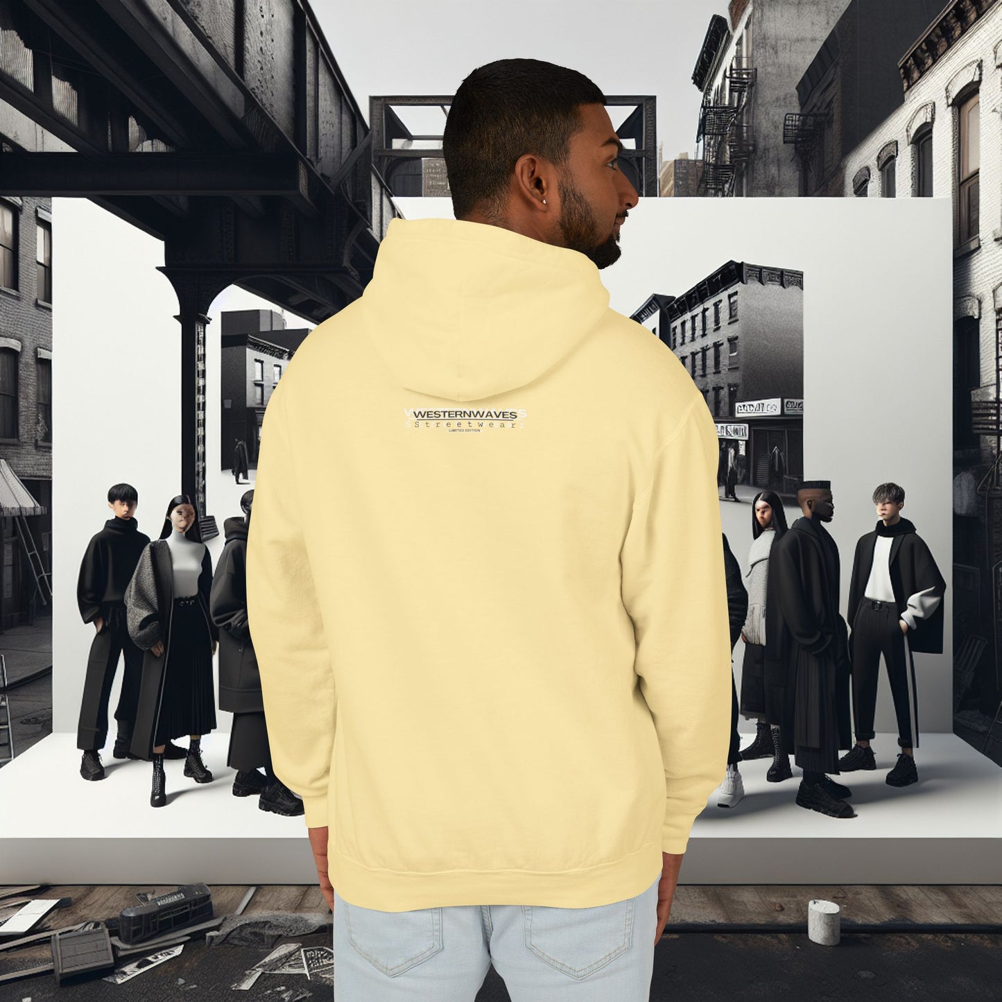 Unisex Lightweight Hooded Sweatshirt_ Series UWD 051_ Limited Edition Raw Streetwear by WesternWaves: