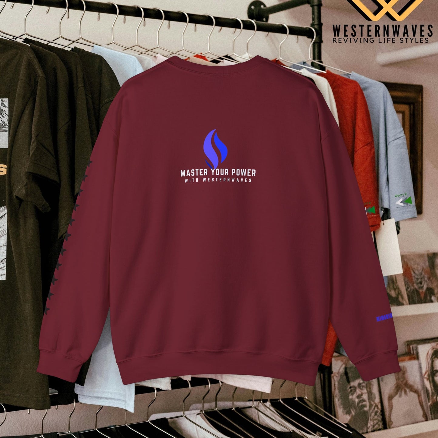 Unisex Heavy Blend™ Crewneck Sweatshirt_ N3+ Series UHBCSS PT2WW032_ Limited Edition Pure Luxury By WesternWaves: