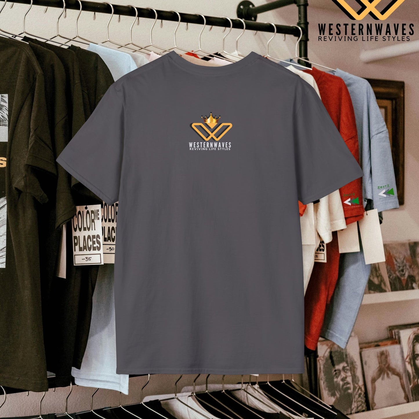 Unisex Softstyle T-Shirt_ N3+ Series USSTS FT2WW004_ Redefine Relaxation Limited Edition by WesternWaves:
