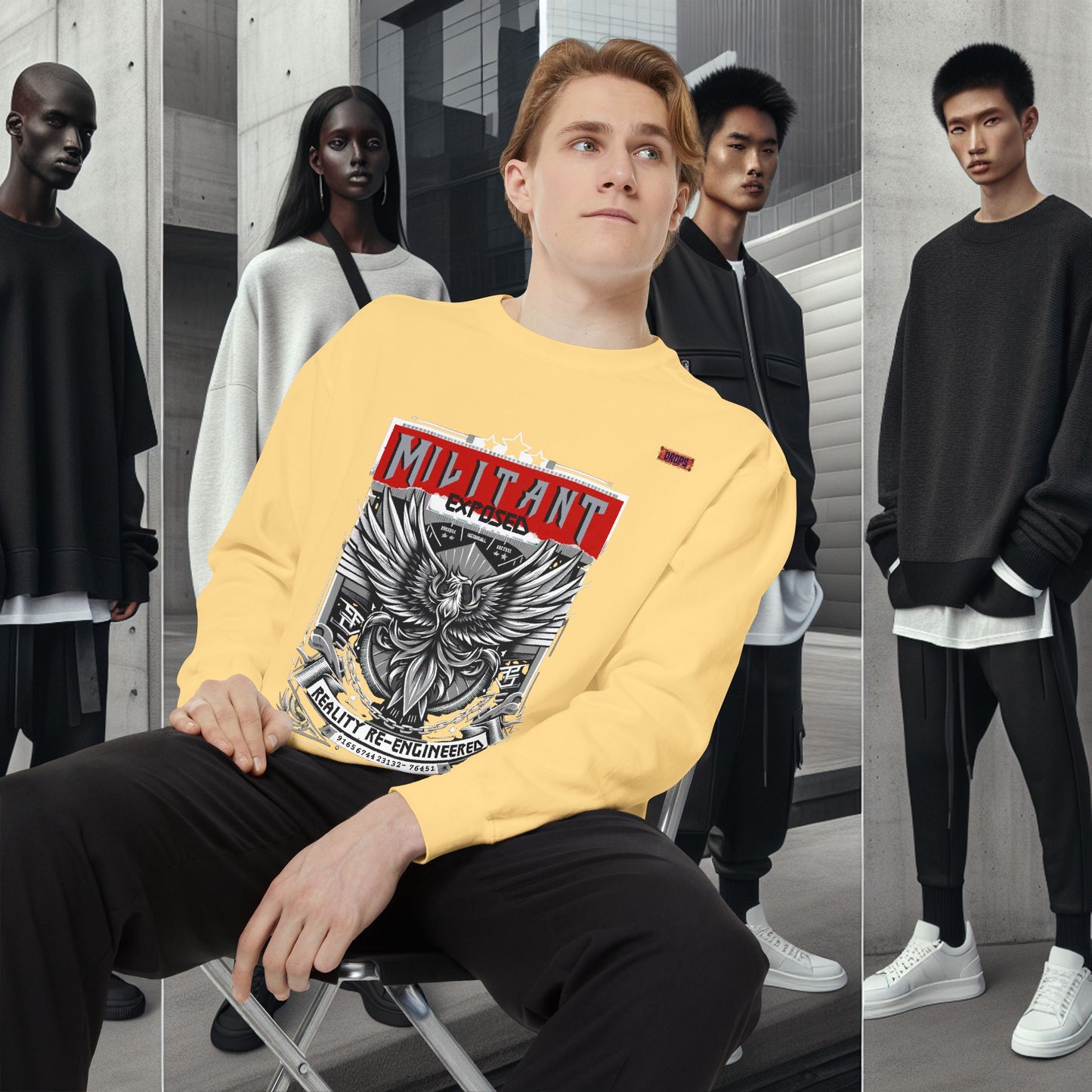 Unisex Garment-Dyed Sweatshirt_ N8+ Series SPW USMWSSFCNSS PT2WW001_ Limited Edition by WesternWaves: