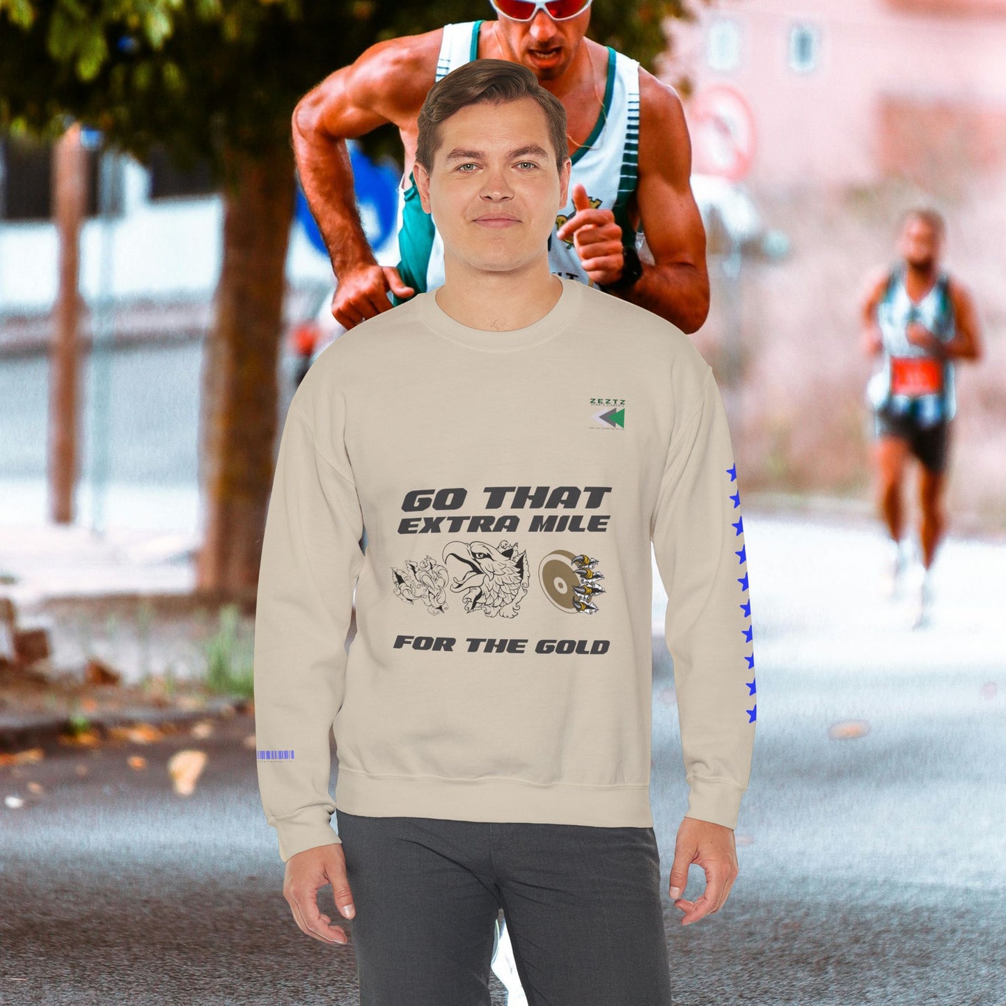 Unisex Heavy Blend™ Crewneck Sweatshirt_ N2 Sports Series UHBCSS PT2WW005_ Limited Edition ‘Zeztz’ Brand Sports Elements by WesternWaves: