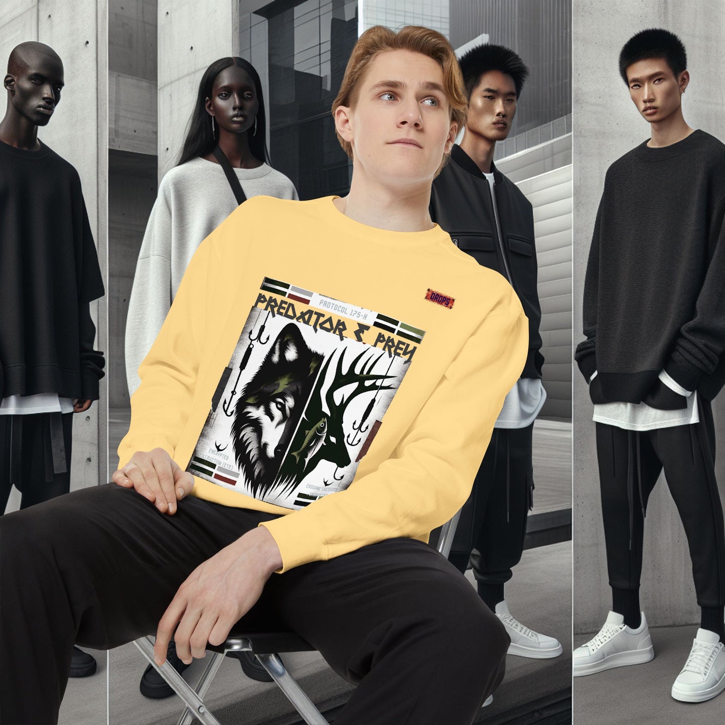 Predator & Prey Sweatshirt_ 03 Sep 2025_ Cozy Unisex Pullover, Nature Lover Apparel, Gifts for Wildlife Enthusiasts, Fall Fashion Layer