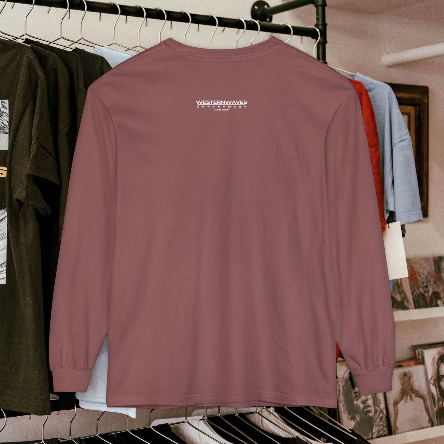 Unisex Long Sleeve T-shirt_ Series N8+ USLSTS PT2WW001_ HSD 009_ Limited Edition Trendy Statement Apparel by WesternWaves: