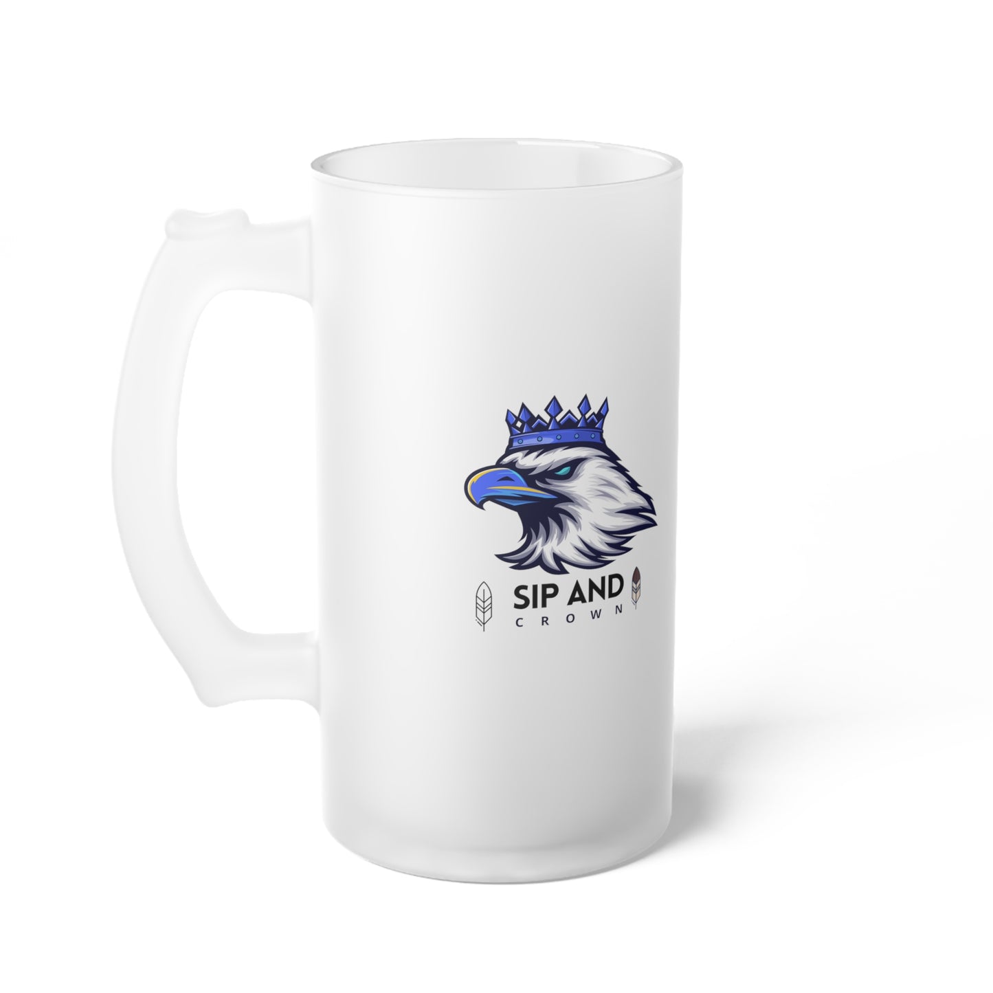 Frosted Glass Beer Mug - Stylish Sipping Essential_ N3+ Series FGBM PT2WW016_ Limited Edition by WesternWaves:
