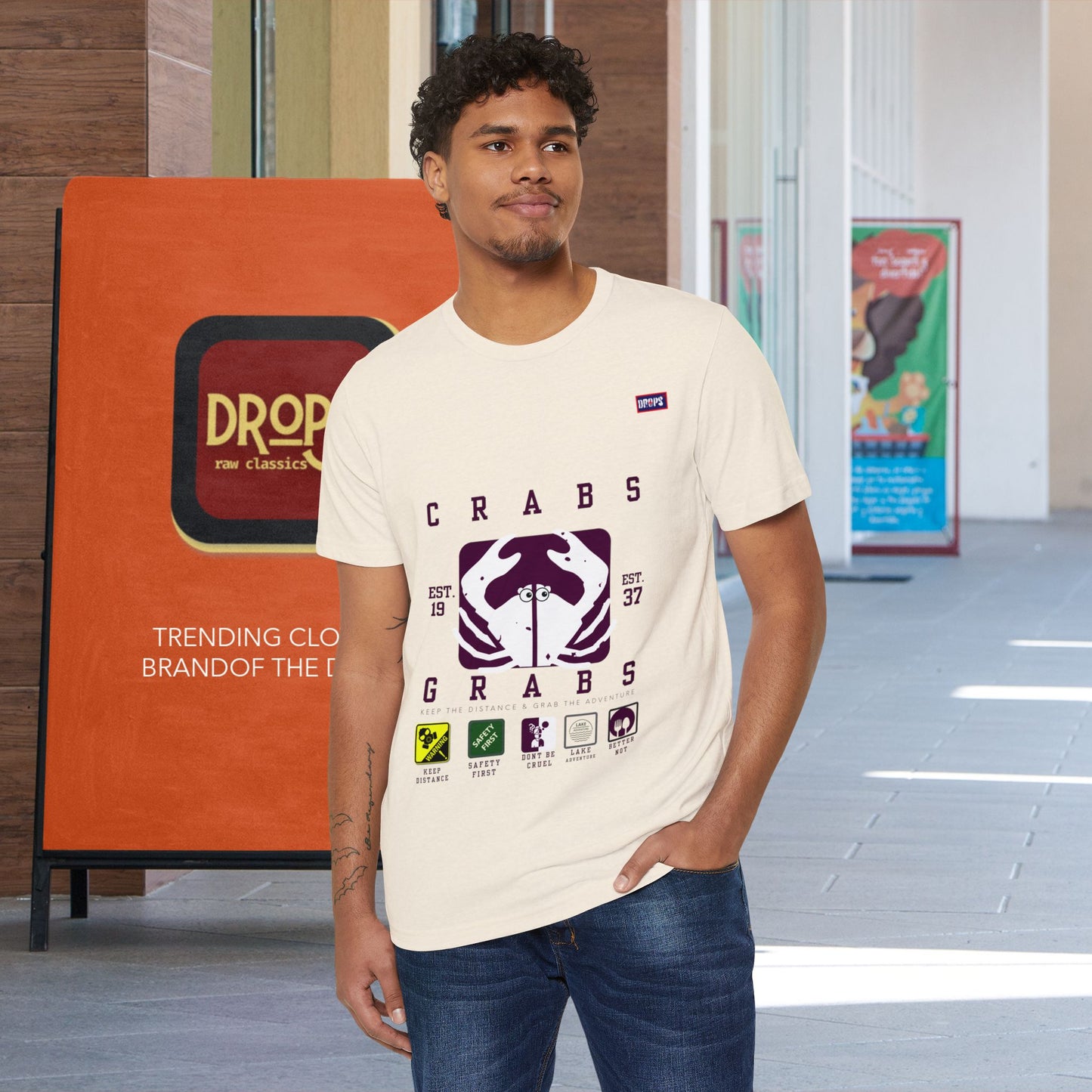 Eco-Friendly Crab Graphic Tee, Sustainable Fashion T-Shirt, Unisex Nature Lover Gift, Beach Vibes Apparel, Boho T-Shirt_ 22 May 2025_ 001