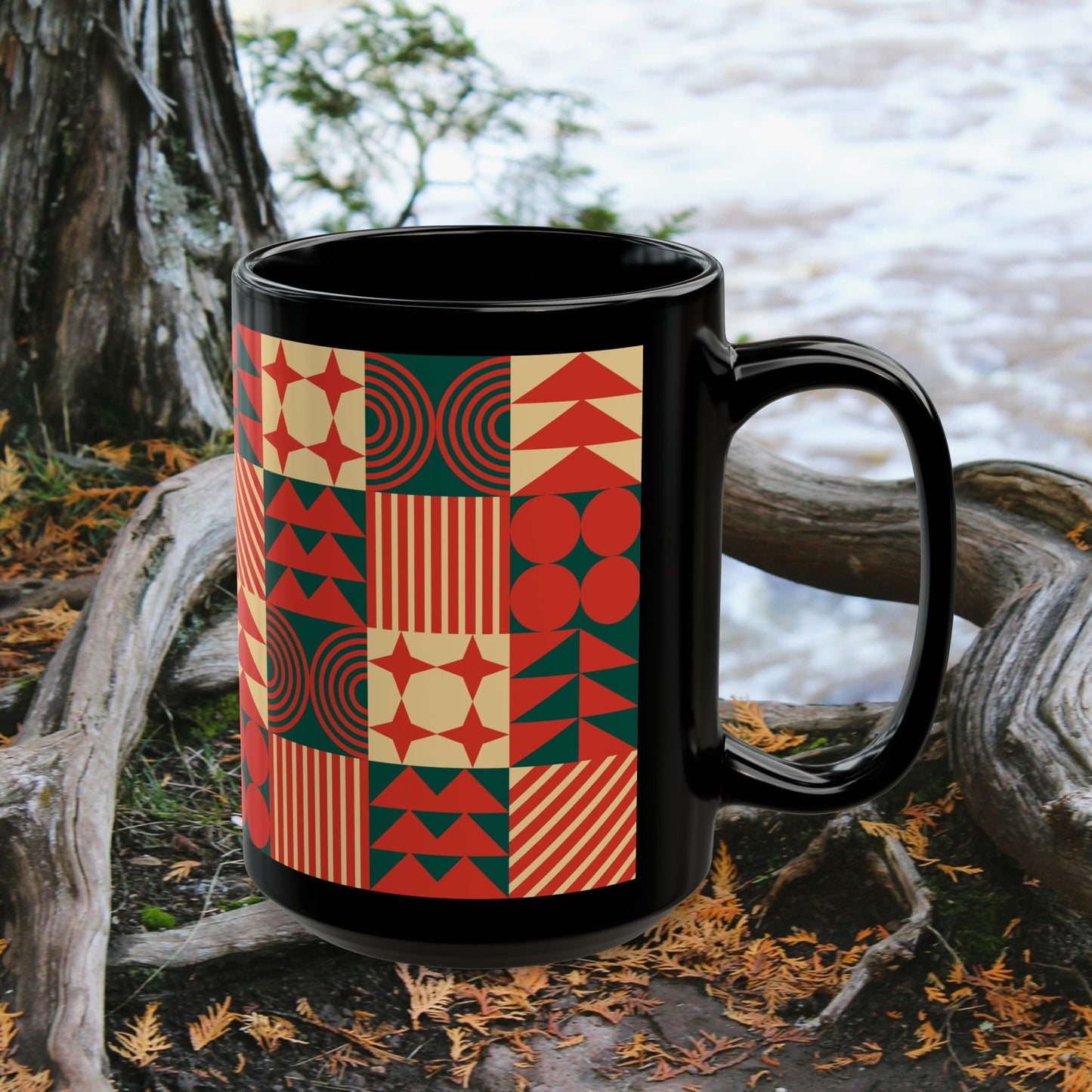 Black Mug (11oz, 15oz)_ N+ Series CBM PT2WW003_ Limited Edition Black Ceramic Mug by WesternWaves