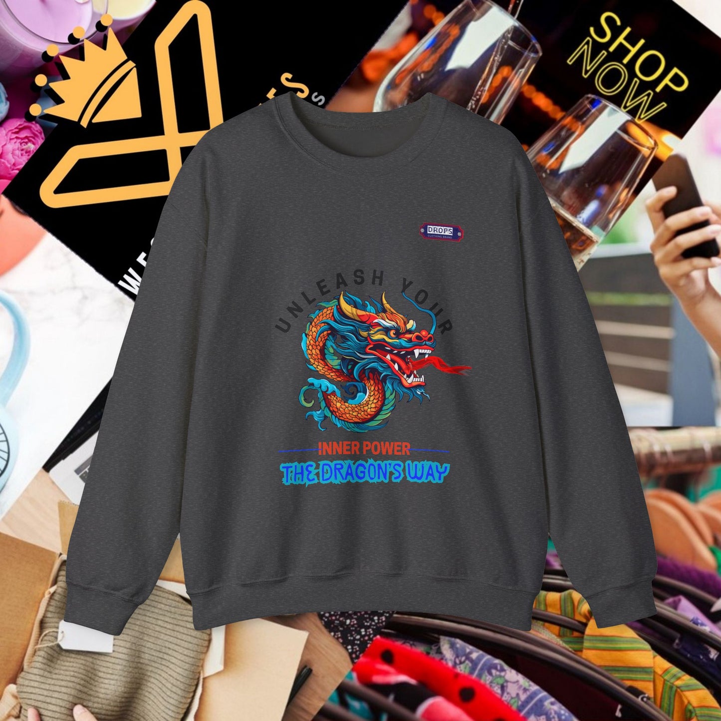 Unisex Heavy Blend™ Crewneck Sweatshirt_ N2 Series UHBCSS PT2WW007_ Limited Edition Pure Luxury for Every Occasion by WesternWaves: