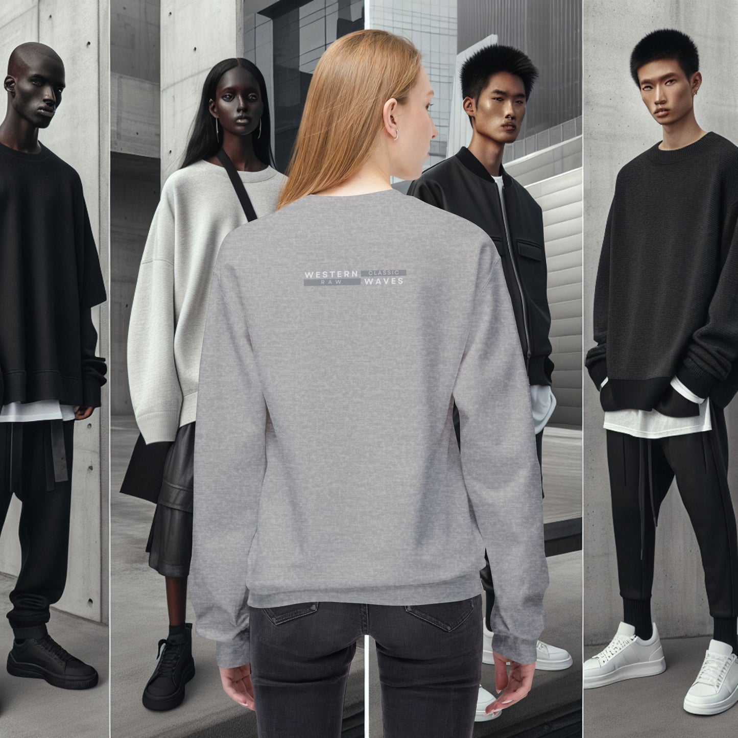 Urban Nomad Fleece Crewneck Sweatshirt_ UWD 0027_ | Cozy Streetwear Style, Perfect for Travel, Gifts, Fall & Winter Layers, Graphic Pullover