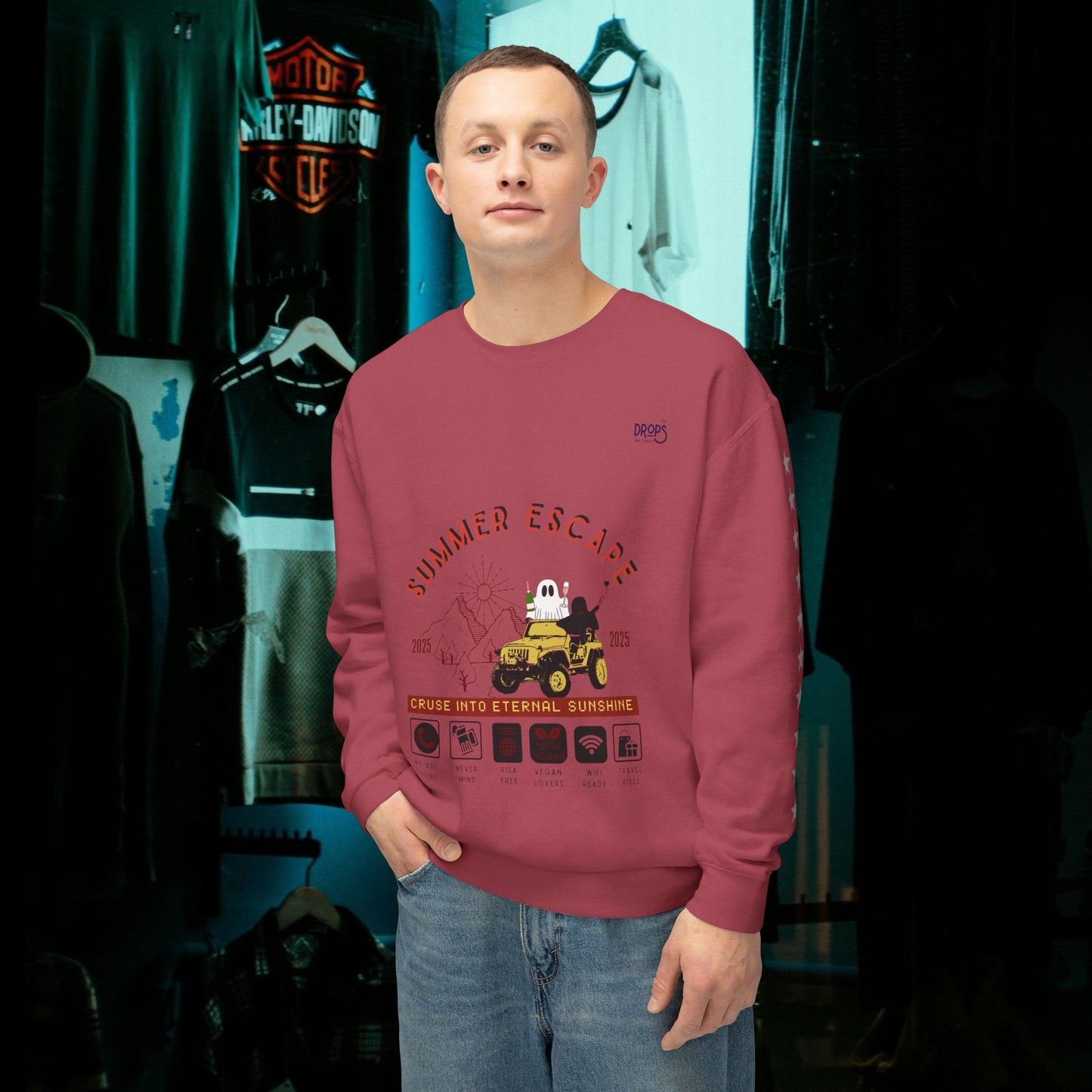 Unisex Summer Escape Crewneck Sweatshirt - Cruise into Eternal Sunshine_ 10 May 2025_ 001