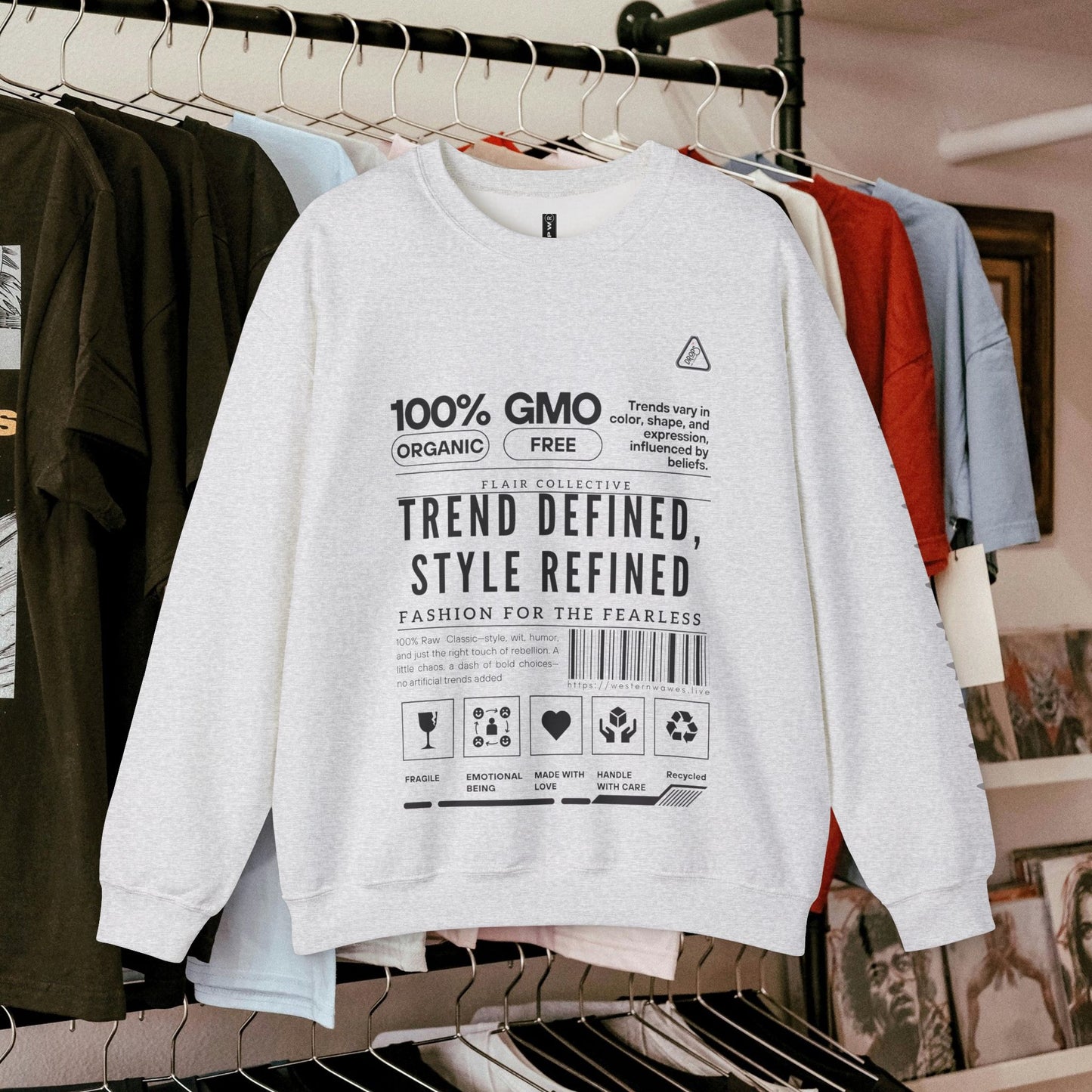 Unisex Heavy Blend™ Crewneck Sweatshirt_ N2 Series SPW UHBCSS PT2WW003_ Limited Edition 'DROPS' Brand Raw Classics by WesternWaves: