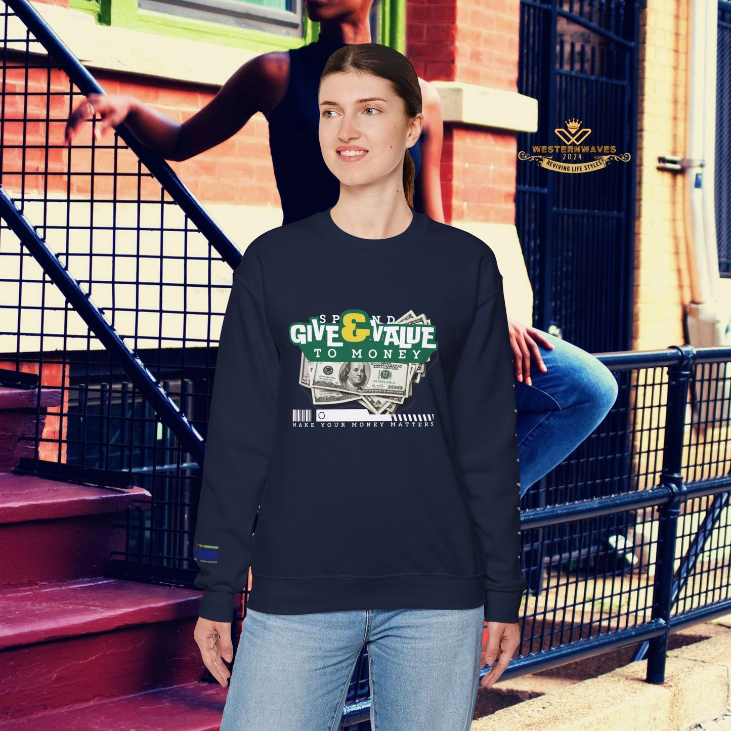 Unisex Heavy Blend™ Crewneck Sweatshirt_ N2+ Series UHBCSS PT2WW037_ Limited Edition Pure Luxury By WesternWaves: