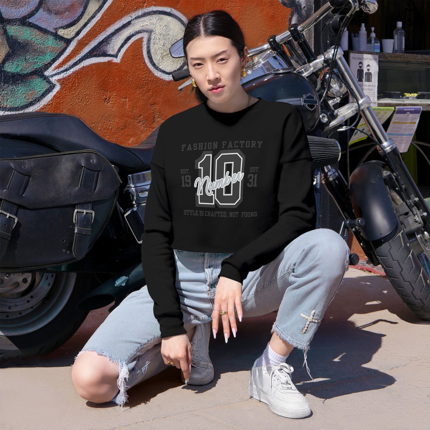 Women's Cropped Sweatshirt_ N3+ Series WCSS PT2WW004_ Limited Edition Utmost Comfort by WesternWaves:
