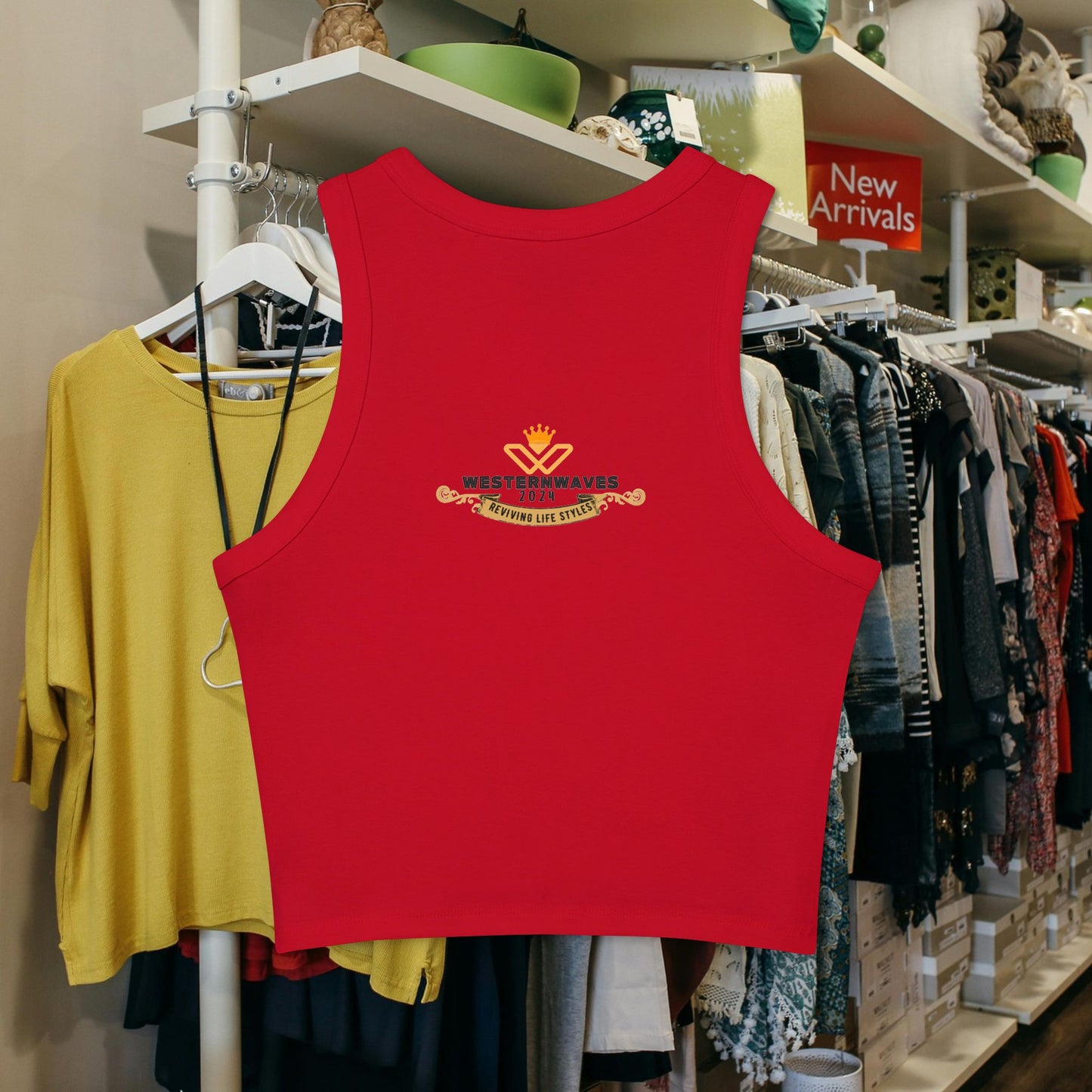 Women's Micro Rib Racer Tank Top_ N2+ Series WMRRT PT2WW004_ Limited Edition Style & Comfort by WesternWaves: