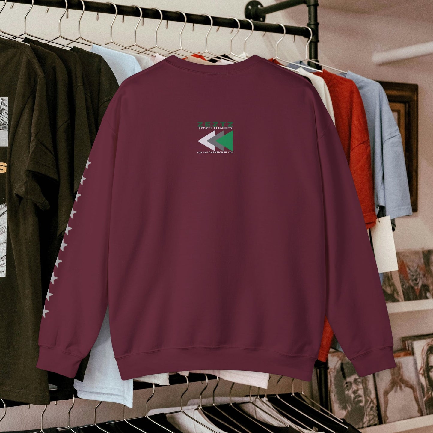 Unisex Heavy Blend™ Crewneck Sweatshirt_ N2 Sports Series UHBCSS PT2WW006_ Limited Edition ‘Zeztz’ Brand Sports Elements by WesternWaves: