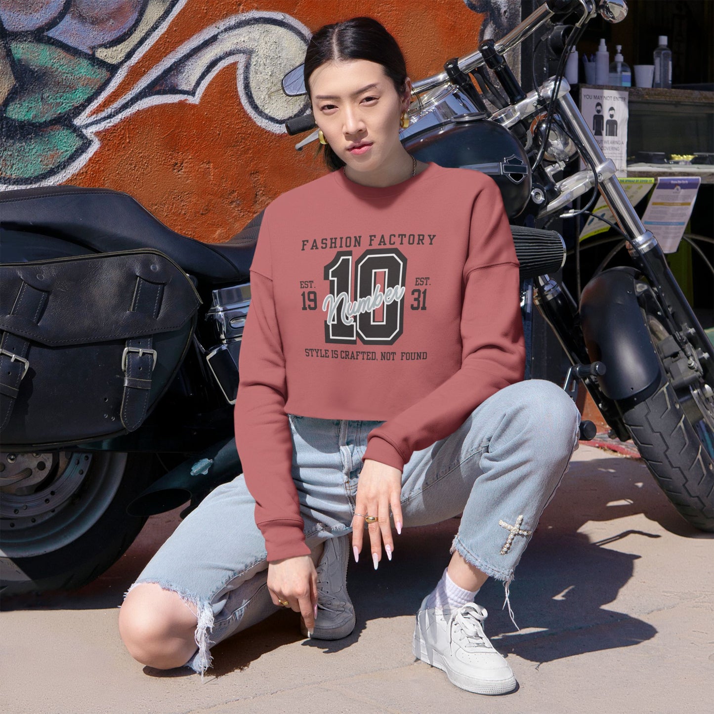 Women's Cropped Sweatshirt_ N3+ Series WCSS PT2WW004_ Limited Edition Utmost Comfort by WesternWaves: