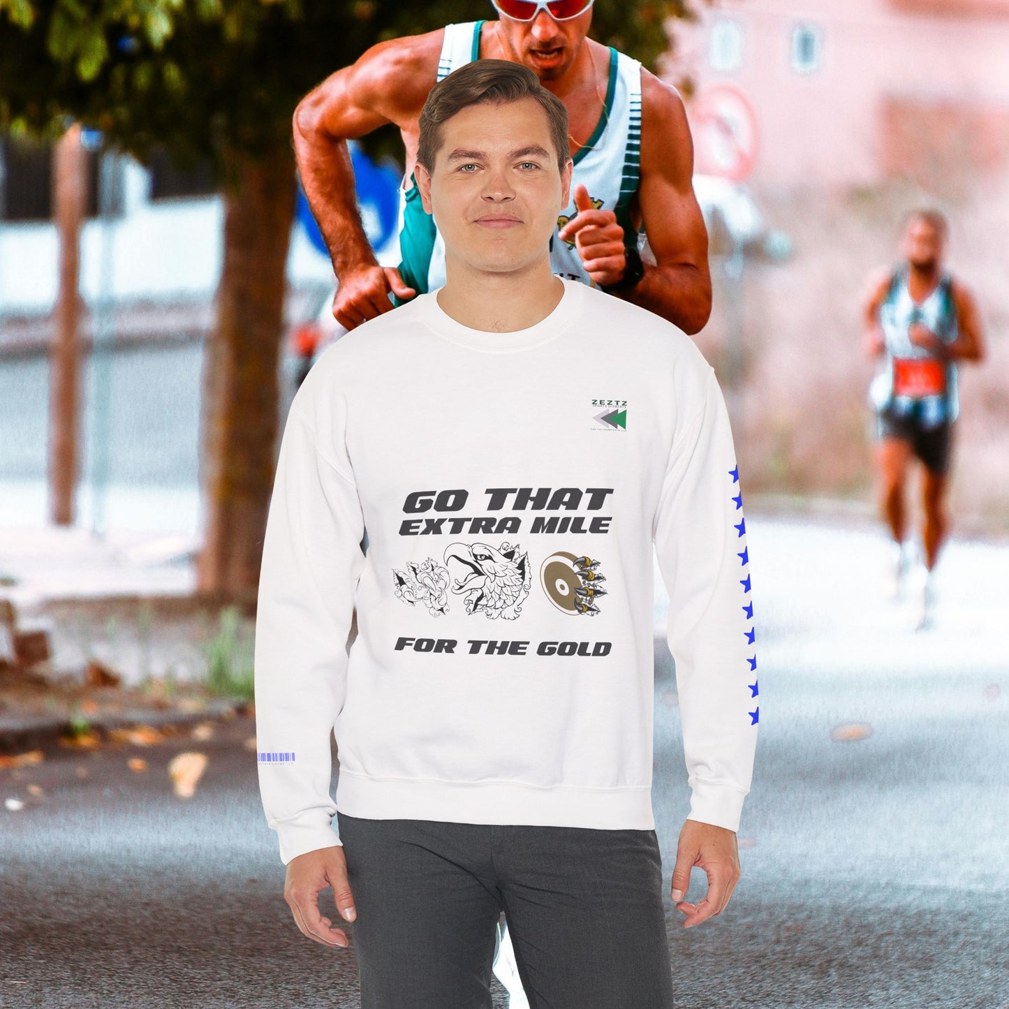 Unisex Heavy Blend™ Crewneck Sweatshirt_ N2 Sports Series UHBCSS PT2WW005_ Limited Edition ‘Zeztz’ Brand Sports Elements by WesternWaves: