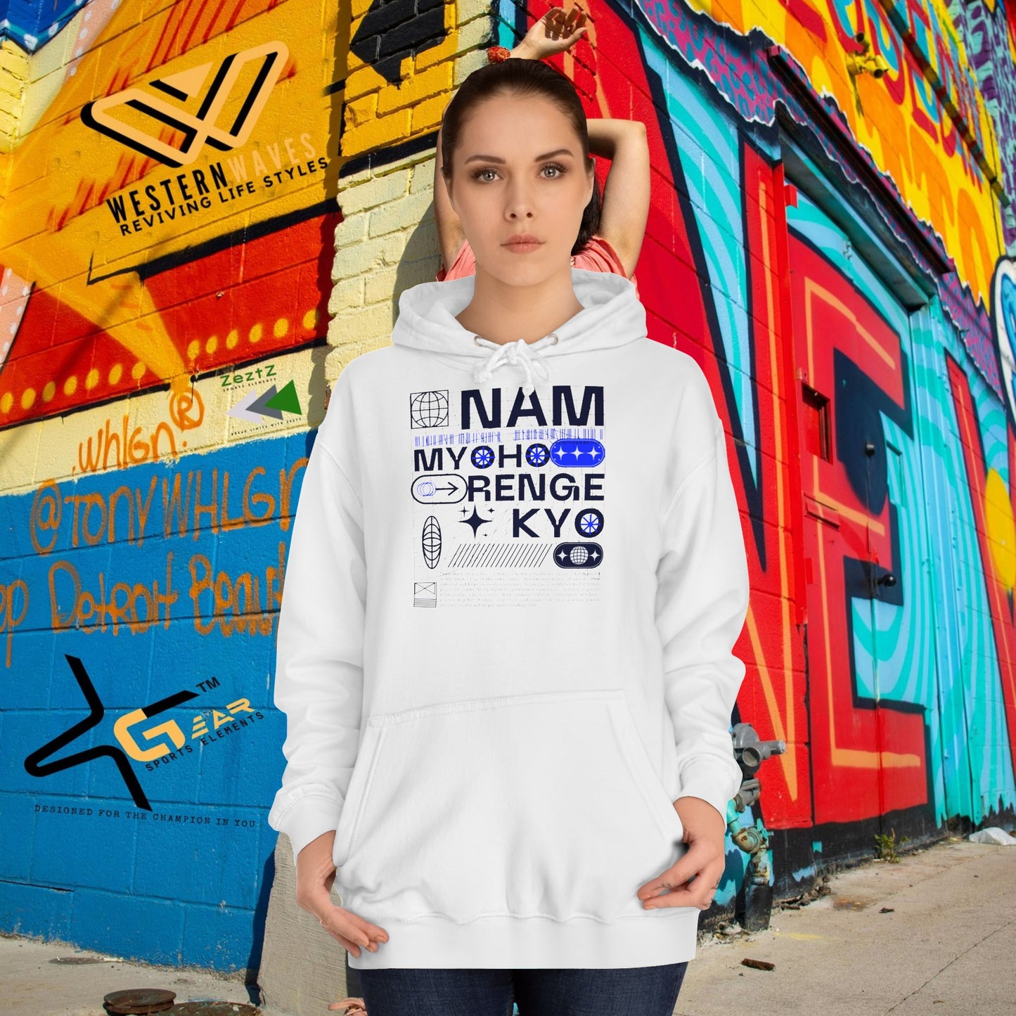 Unisex College Hoodie_ N2+ Series USCH PT2WW005_ Limited Edition Timeless Unisex Design by WesternWaves: