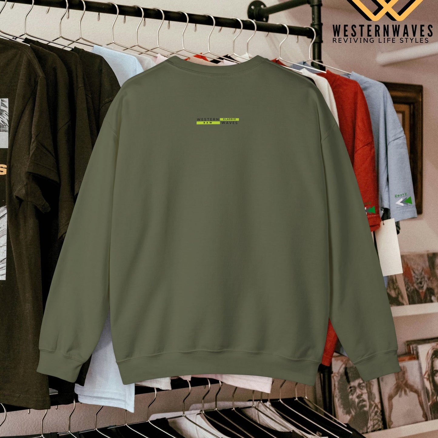 Unisex Heavy Blend™ Crewneck Sweatshirt_ N3+ Series UHBCSS PT2WW038_ Limited Edition Pure Luxury By WesternWaves: