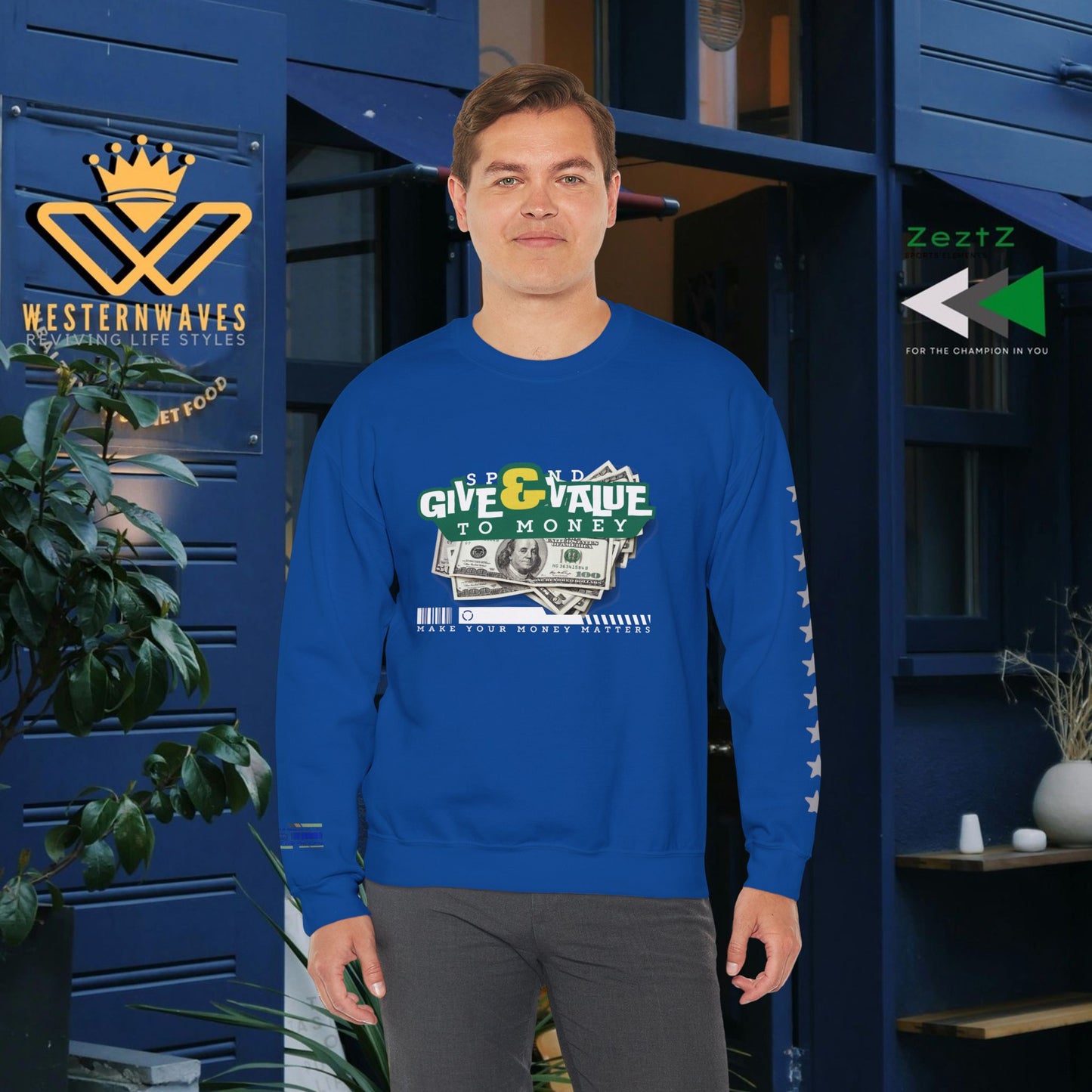 Unisex Heavy Blend™ Crewneck Sweatshirt_ N2+ Series UHBCSS PT2WW037_ Limited Edition Pure Luxury By WesternWaves: