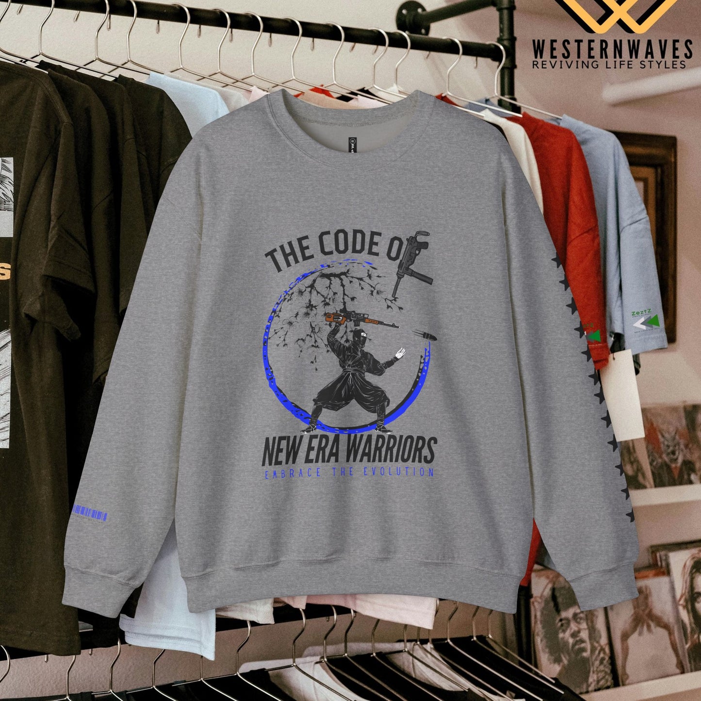 Unisex Heavy Blend™ Crewneck Sweatshirt_ N3+ Series UHBCSS PT2WV010_ Limited Edition Timeless Style by WesternWaves: