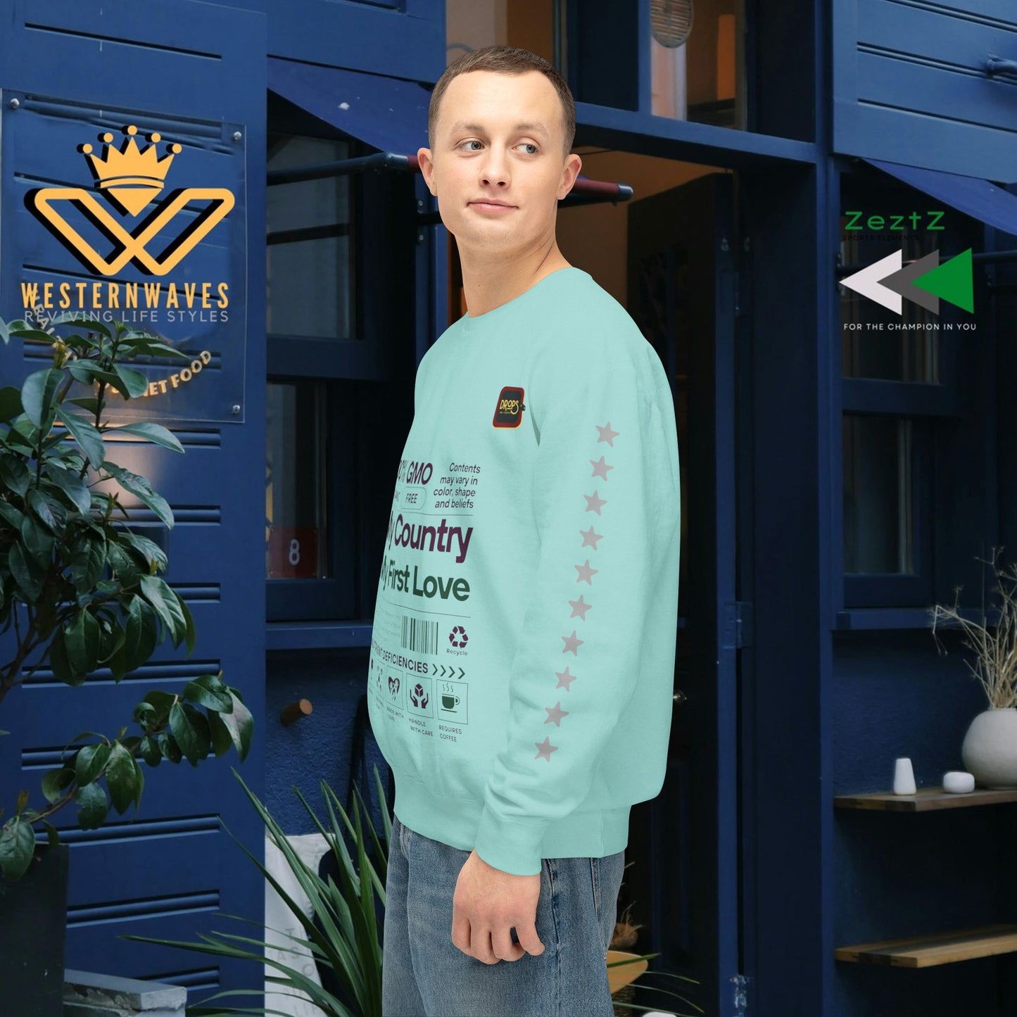 Unisex Lightweight Sweatshirt_ N7+ Series USLWSS PT2WW001_ Limited Edition by WesternWaves:
