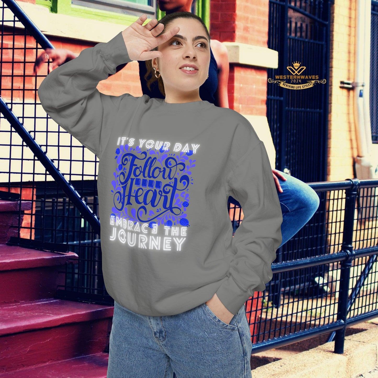 Unisex Garment-Dyed Sweatshirt_ N3+ Series UGDSS PT2WW002_ Limited Edition by WesternWaves_