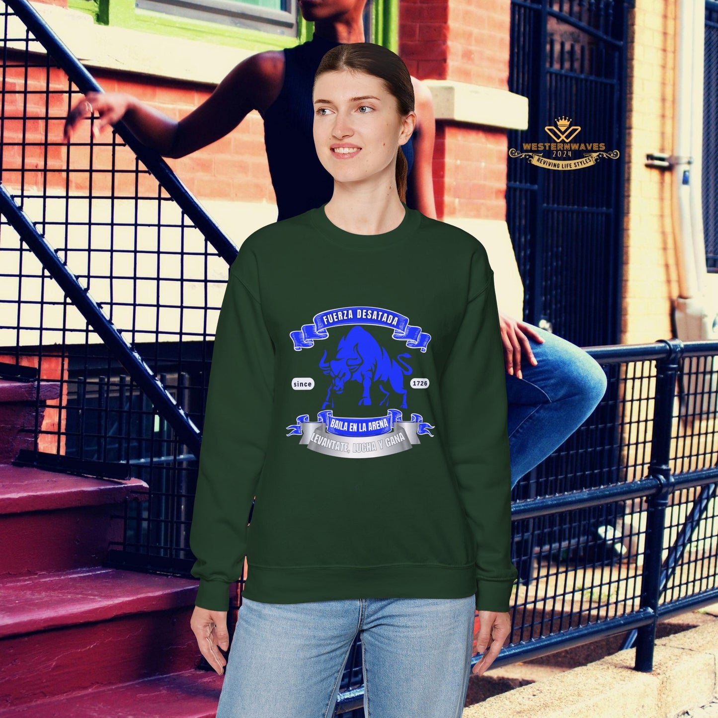 Unisex Heavy Blend™ Crewneck Sweatshirt_ N3+ Series UHBCSS PT2WW038_ Limited Edition Pure Luxury By WesternWaves: