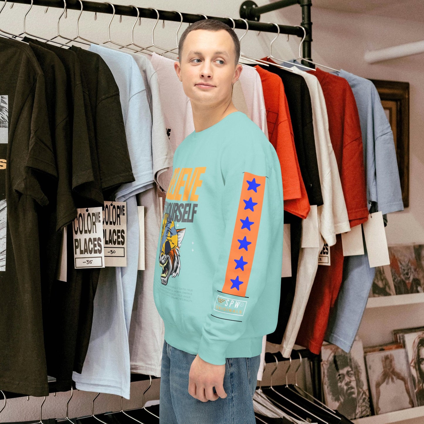 Unisex Lightweight Crewneck Sweatshirt_ N2+ Series ULWCSS PT2WW007_Limited Edition Unparalleled Quality by WesternWaves: