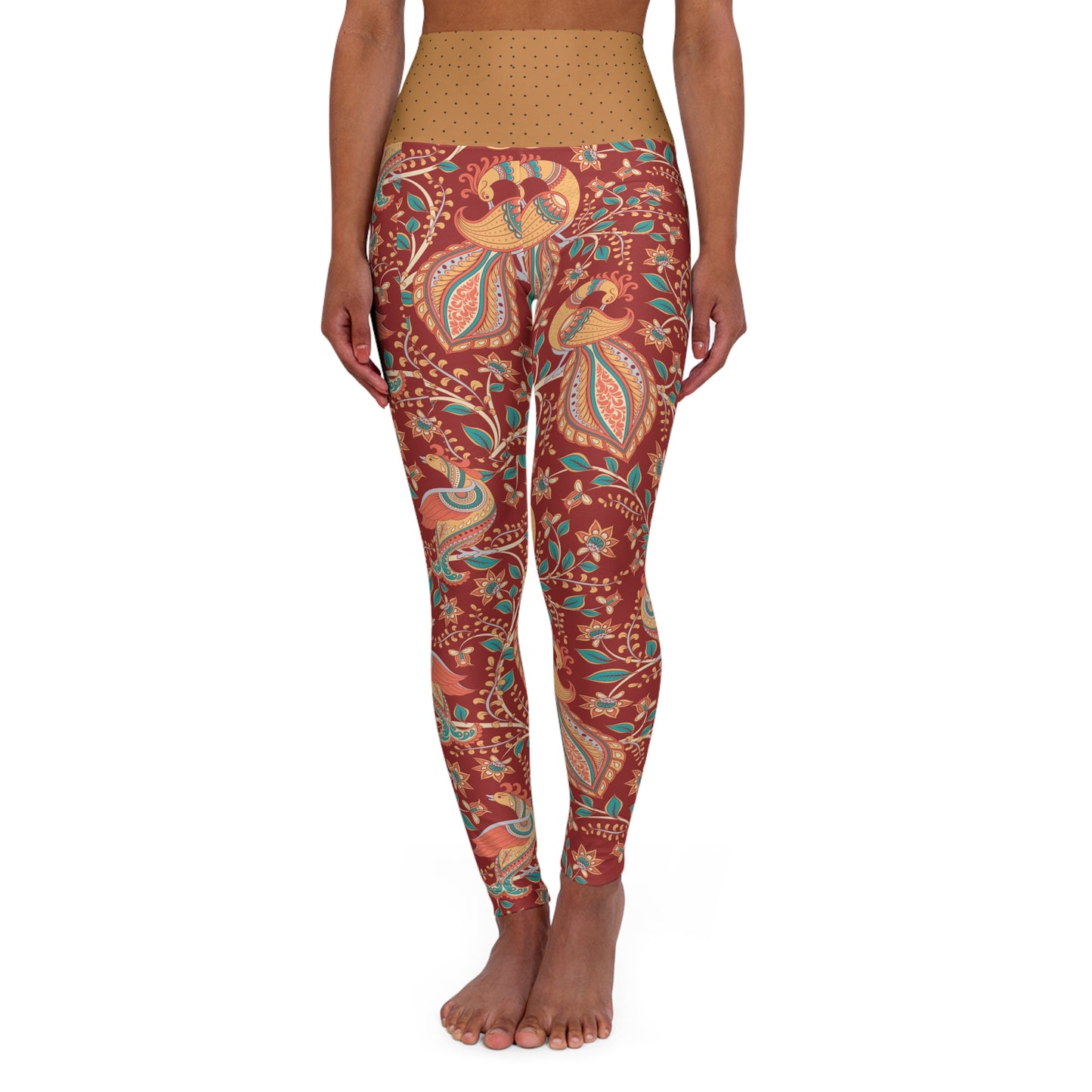 High Waisted Yoga Leggings (AOP)_ N+ Series HWYL(AOP) PT2WW003_ Limited Edition Cosmic Fusion by WesternWaves: